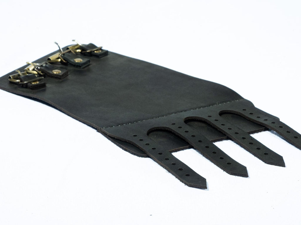 Leather Bracers with Metal Details of Valhalla  – Viking Arm Guards – Medieval LARP Armor – Handmade Cosplay Vambraces – Warrior Accessories