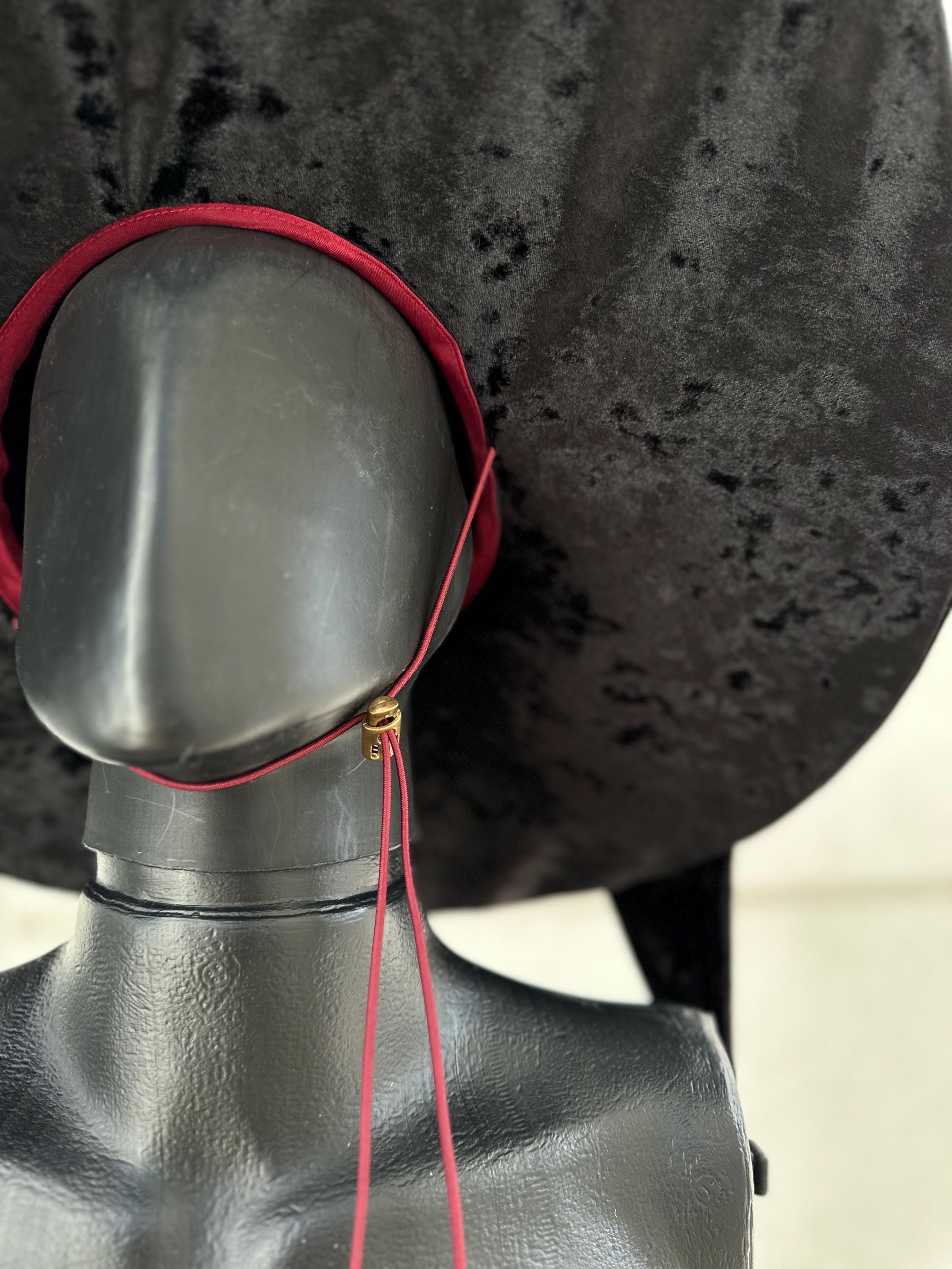 Black Crushed Velvet Wizard Hat – Handmade Medieval Fantasy Hat, Renaissance Cosplay Accessory, Custom Elven Magic Pointed Hat