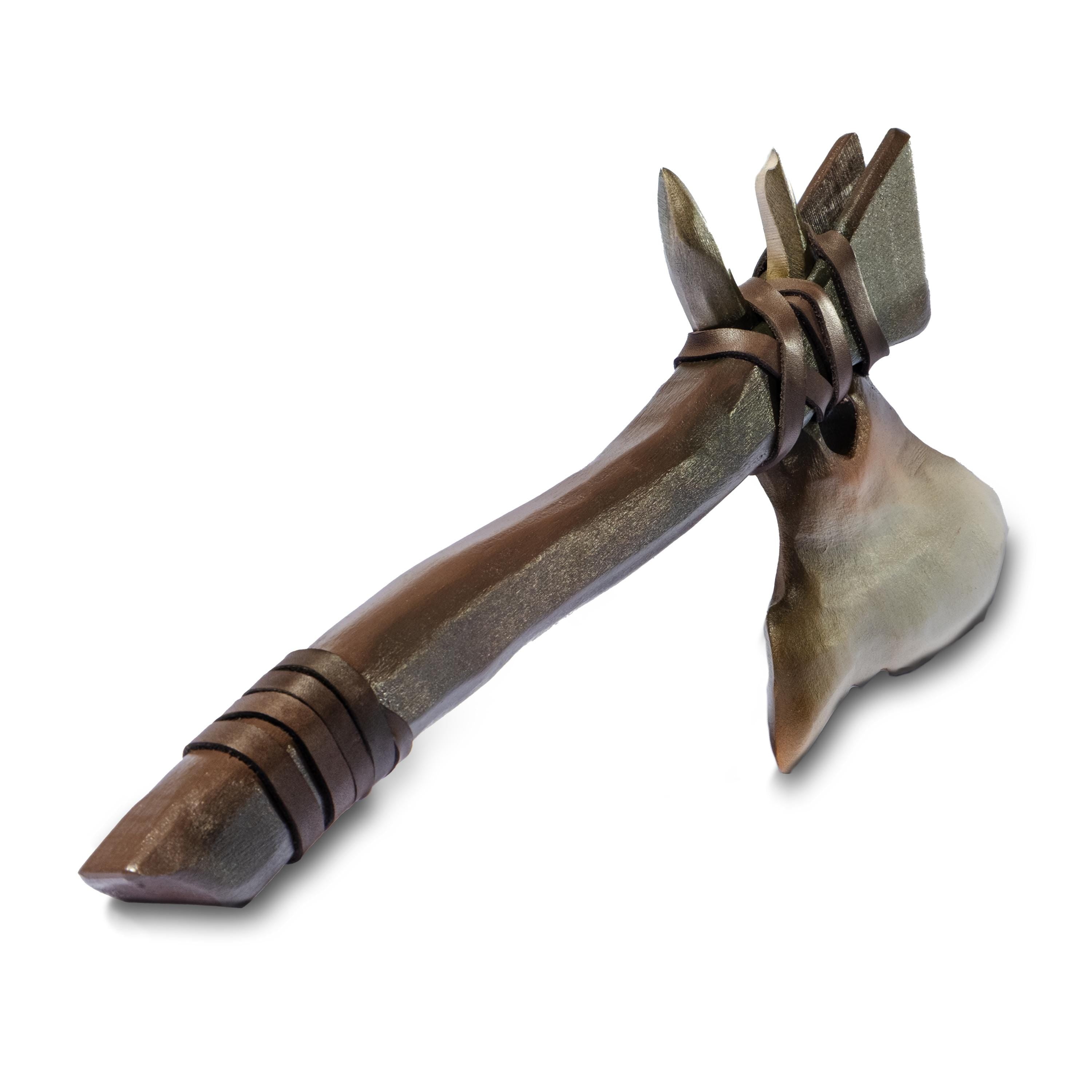 Fantasy Bone Axe, Bone Tomahawk – Wooden Weapon for Barbarian or Stone Age Cosplay