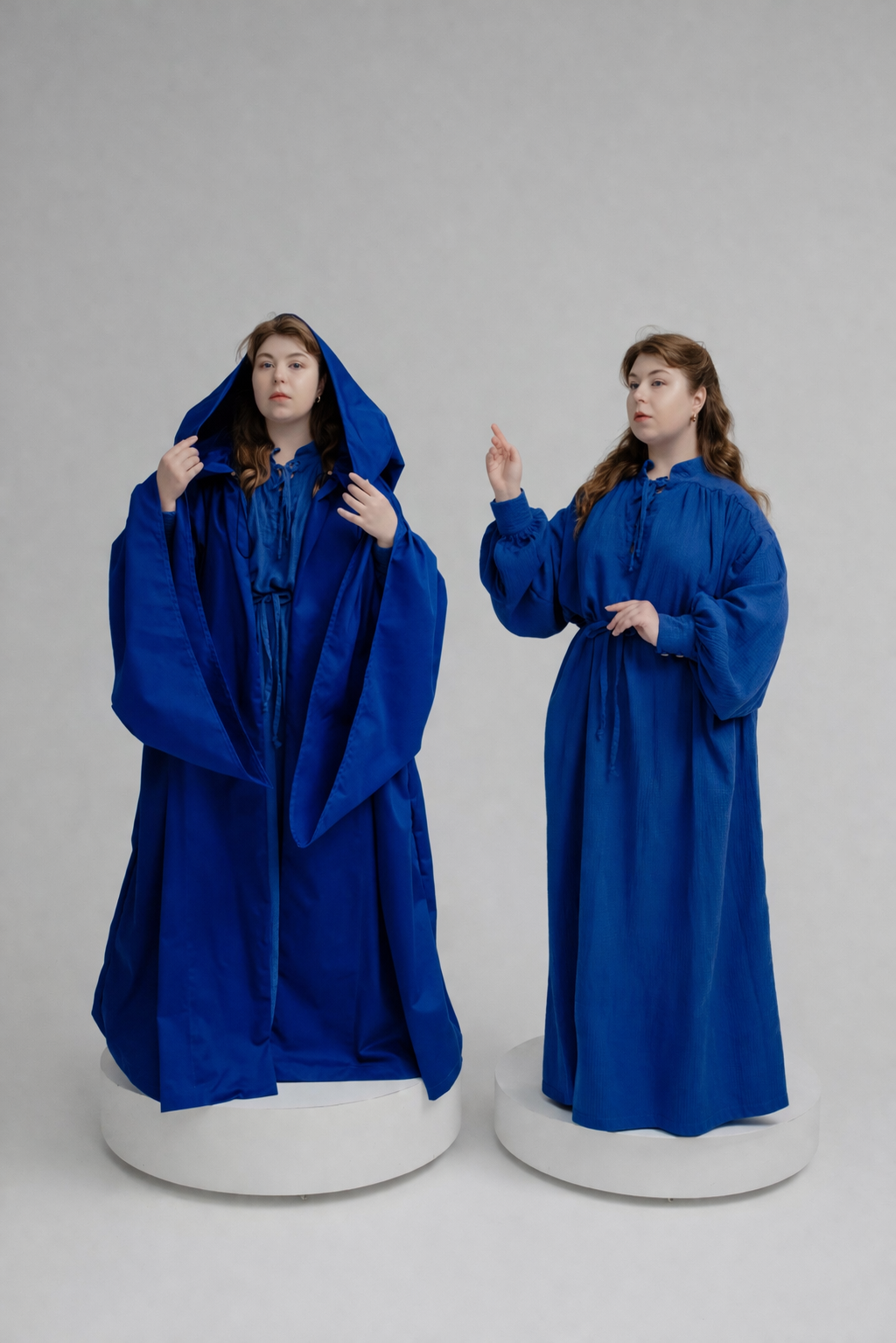 Blue Crest Set – Royal Blue Cloak and Tunic with Structured Dramatic Flow
