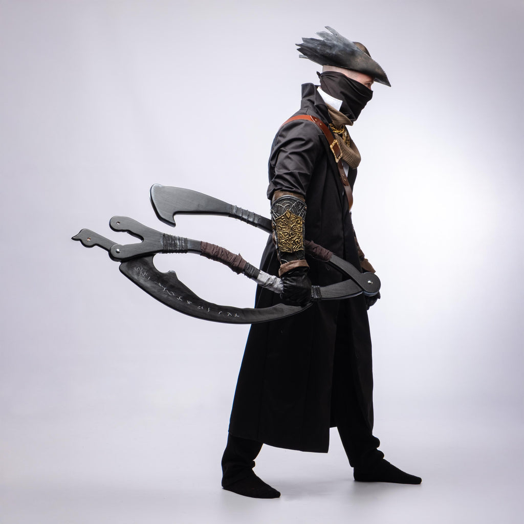 Dark Hunter’s Scythe –  Fantasy Handcrafted Crescent Prop, Wooden Gothic Staff, Inspired Collectible