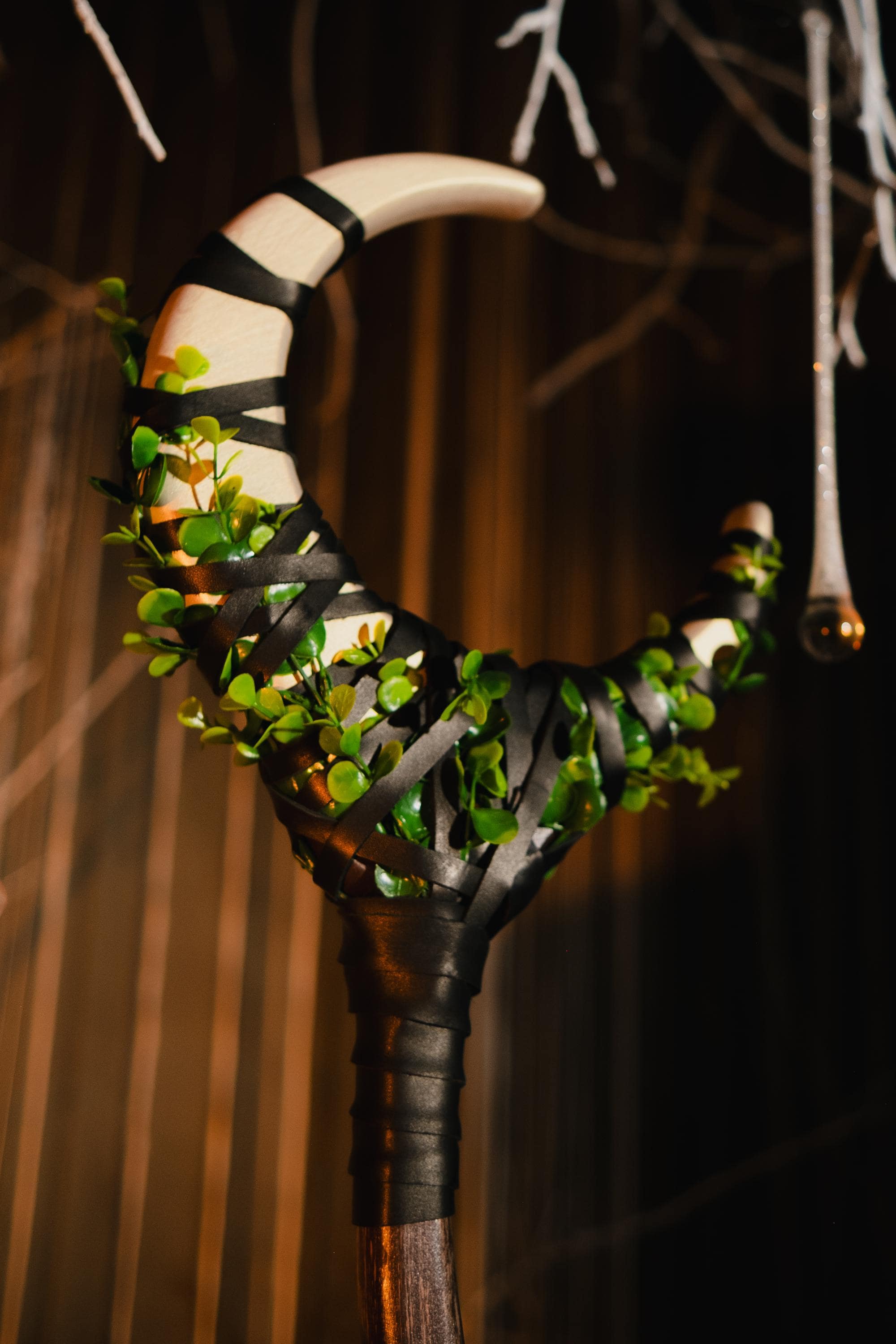 Crescent Moon Staff — Big Lunar Magical Stick Cosplay for Witchcraft and Mages, Wizardry Cosplay, Alder made Props Wizard Staff