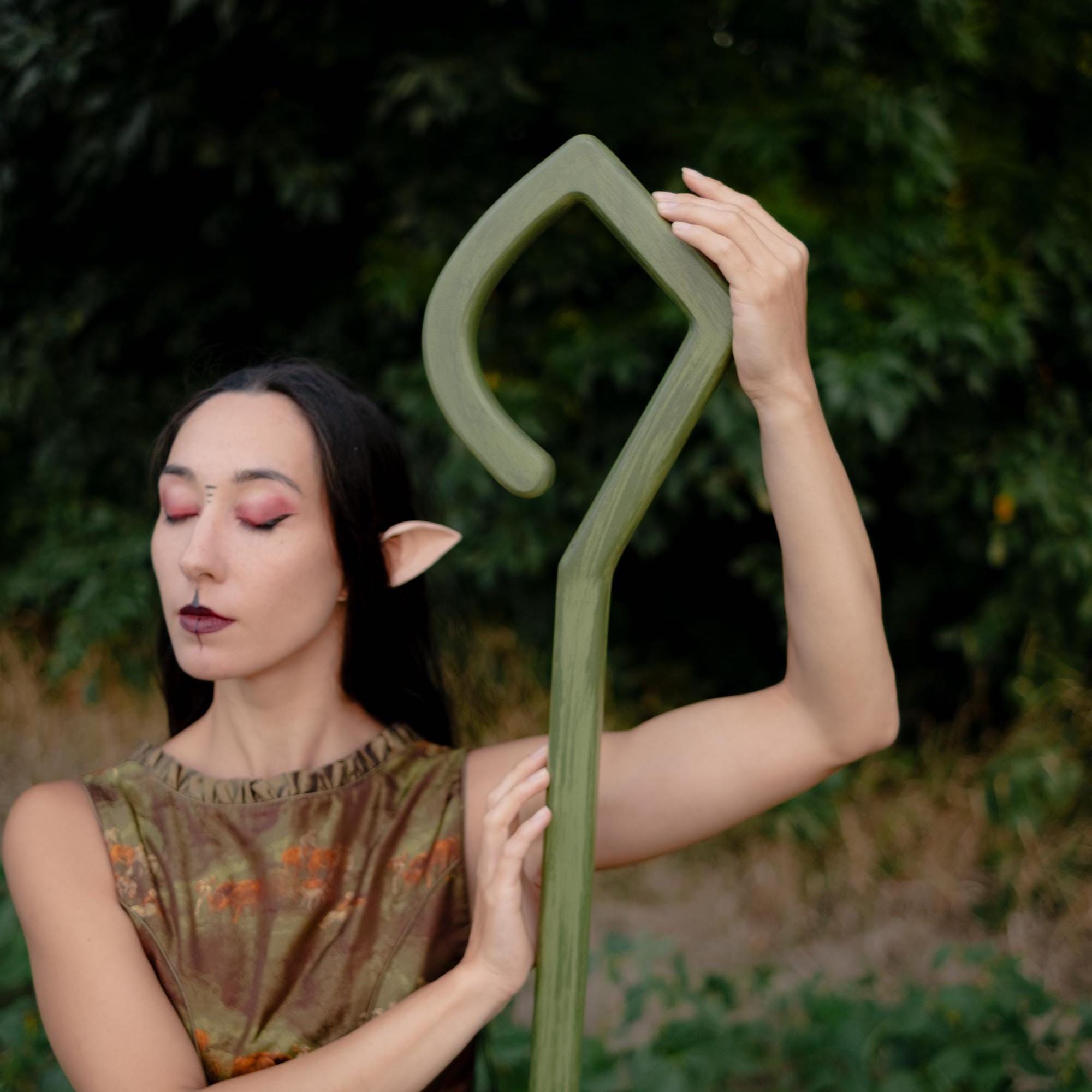 Staff Sigil of the Earth, Druid Staff, Cosplay, Magic Wand, Fantasy Witch Wizard Costume Accessory