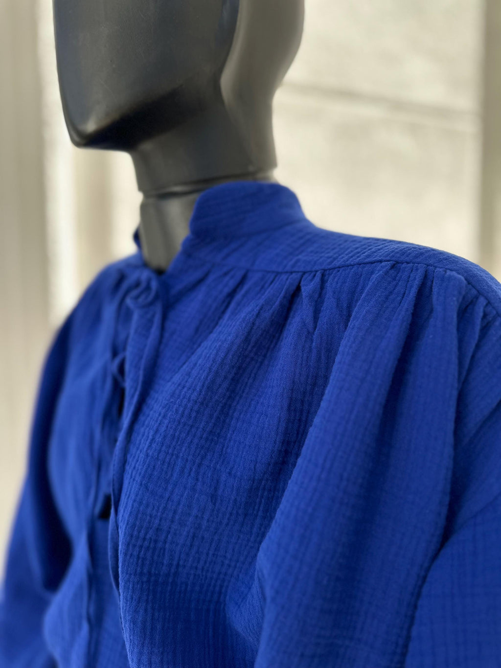Royal Blue Medieval Tunic – Fantasy Linen Dress for Elf or Mage, Handmade Renaissance Gown, Blue Wizard Outfit