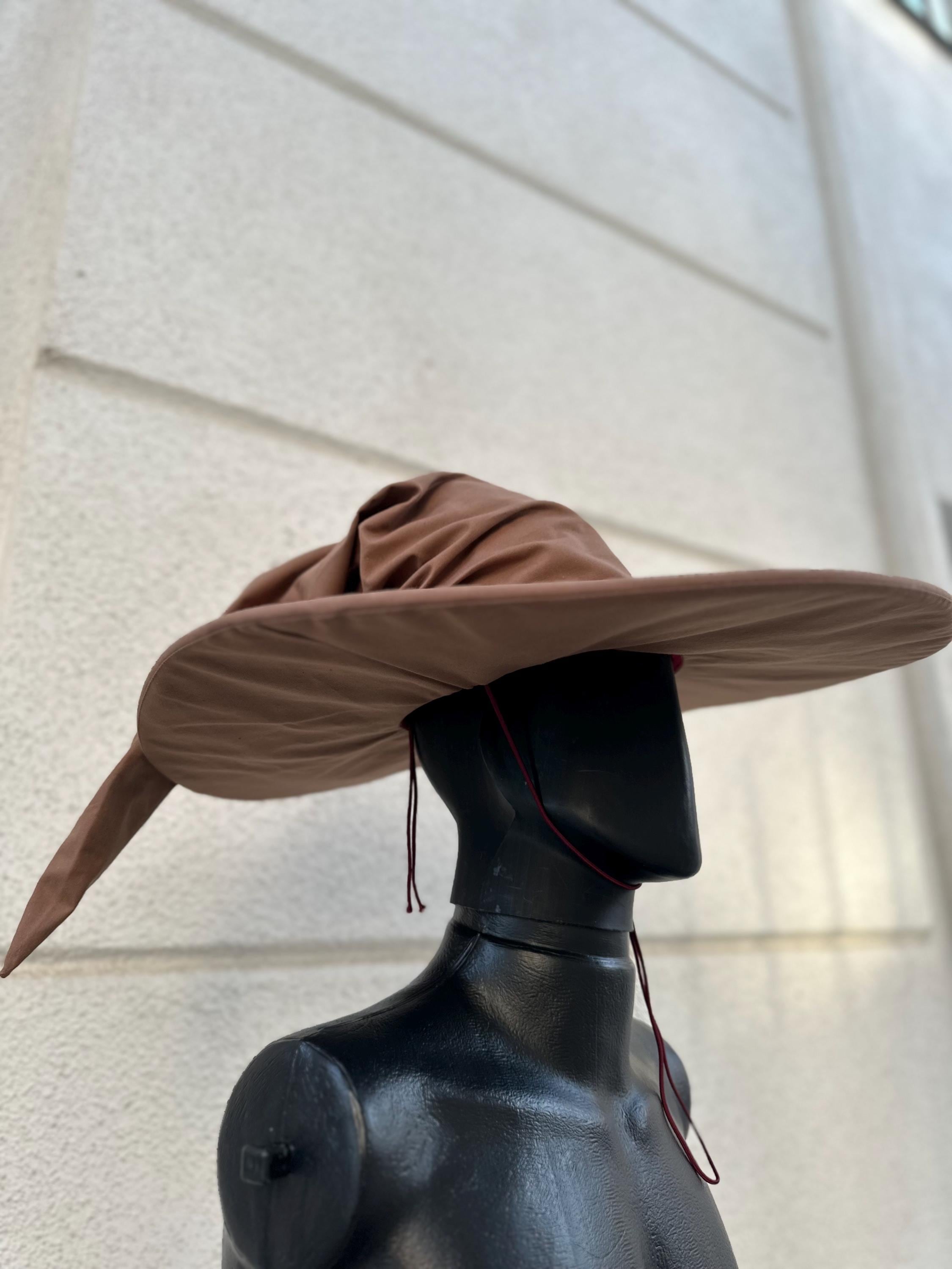 Cinnamon Wizard Hat – Handmade Brown Medieval Hat, Renaissance Fantasy Costume, Elven Cosplay Accessory, Custom Magic Pointed Hat