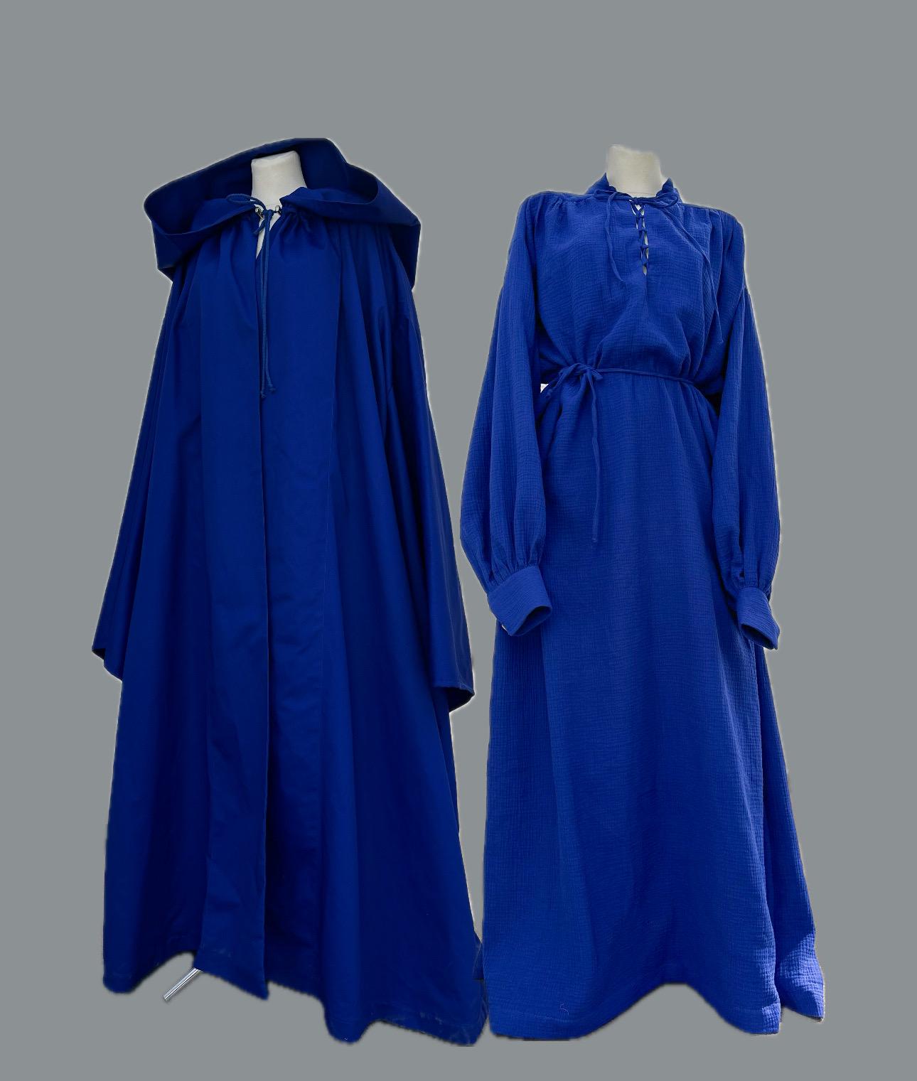 Royal Blue Cloak and Tunic – Wizard’s Attire, Medieval Blue Robe, Handmade Fantasy Clothing for Mage or Sorcerer