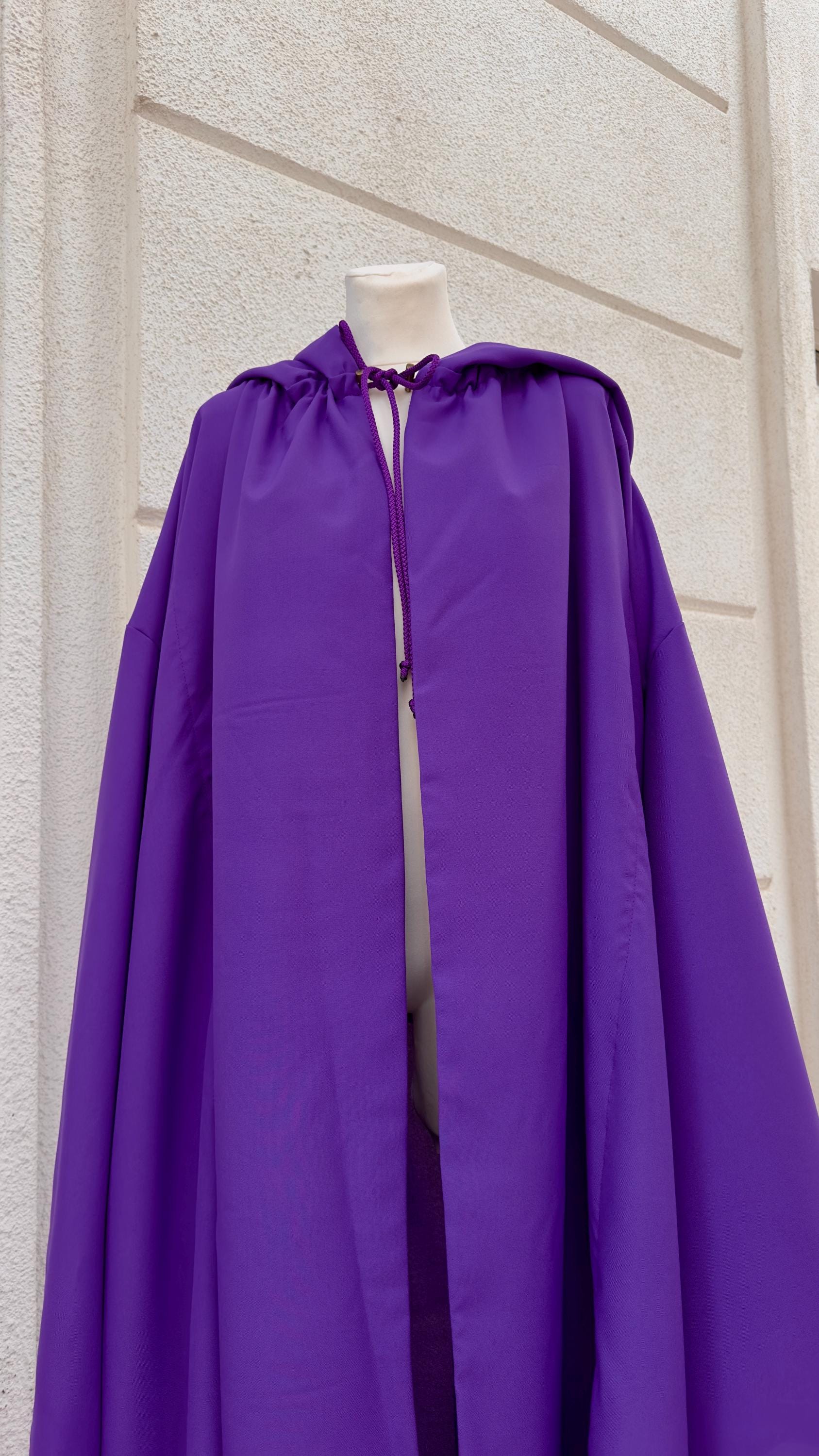 Violet Mist Cloak – Handmade Deep Purple Hooded Cape, Unisex Mystery Fantasy Mantle, Renaissance Costume Robe, Custom Purple Wizard Cloak