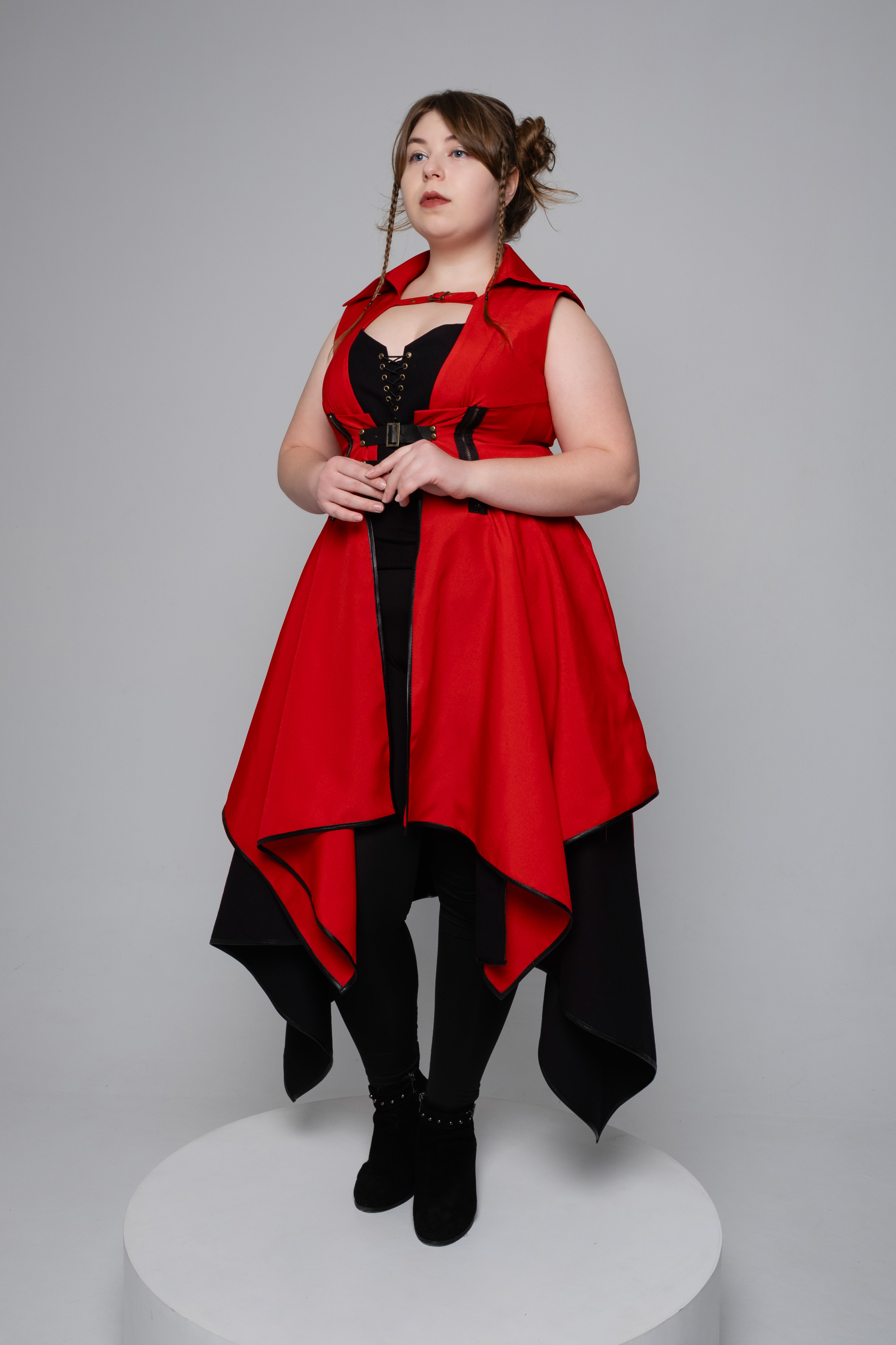 Steampunk Corset Dress with Detachable Sleeves – Fantasy Outfit