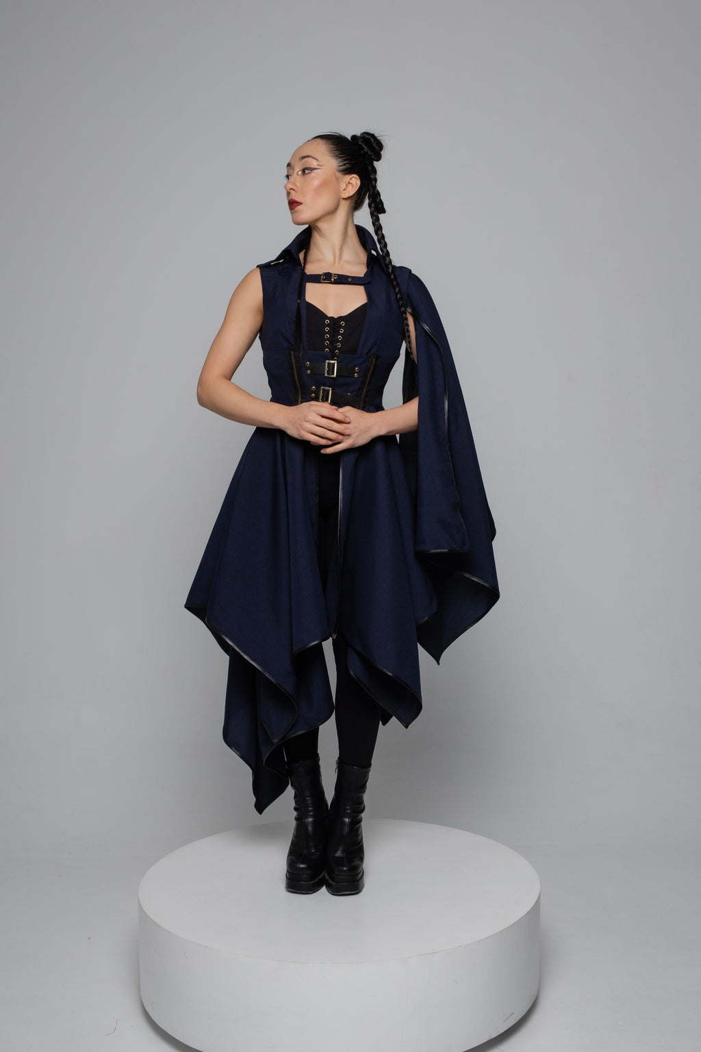 Steampunk Corset Dress with Detachable Sleeves – Fantasy Medieval Outfit in Multiple Colors