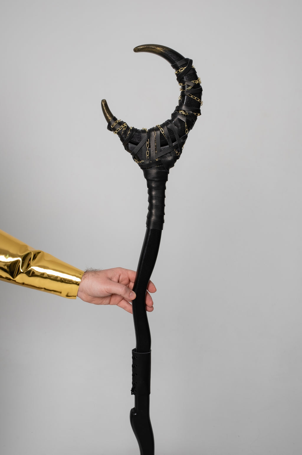 Chained Crescent Moon Staff