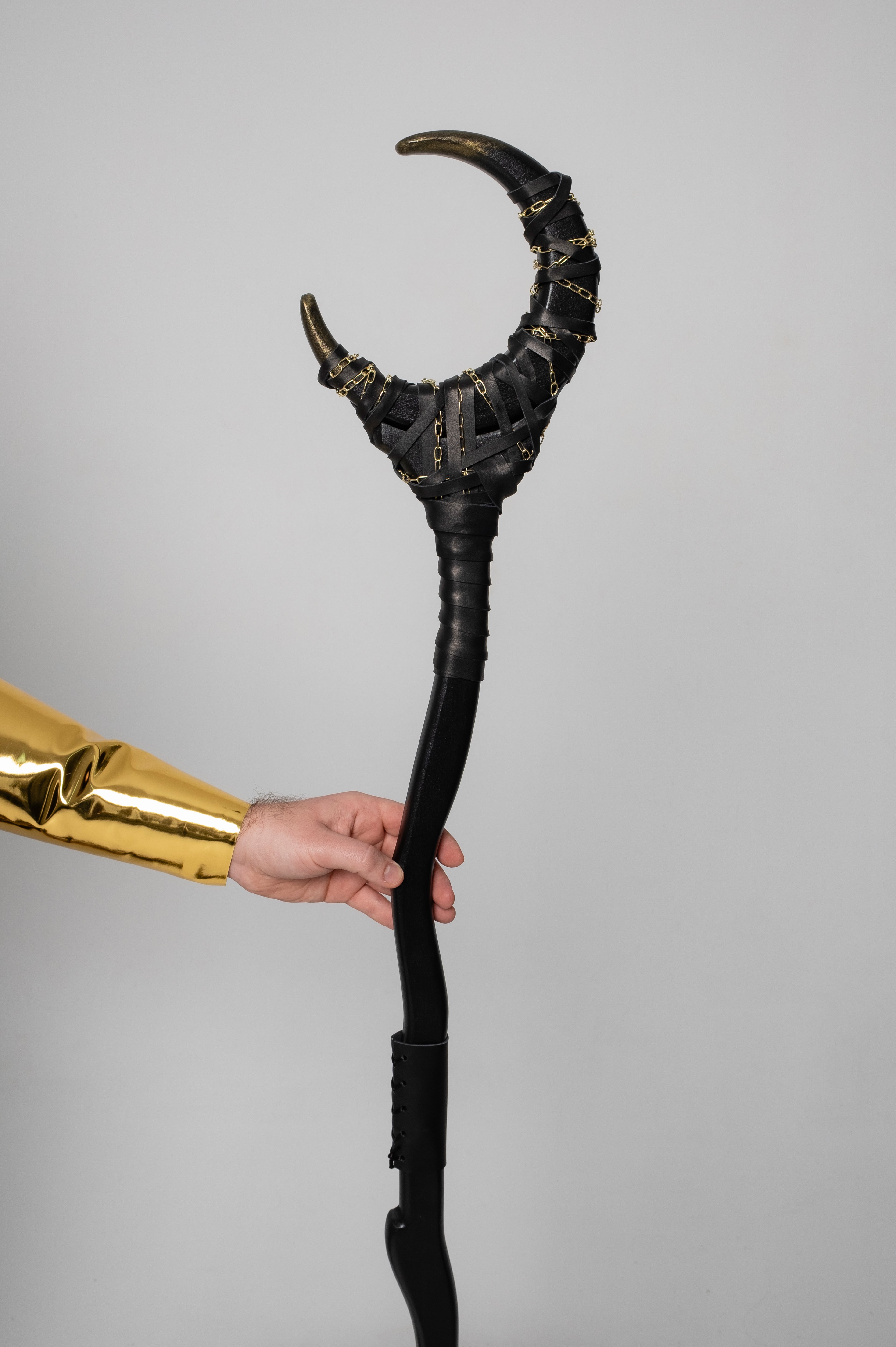 Chained Crescent Moon Staff