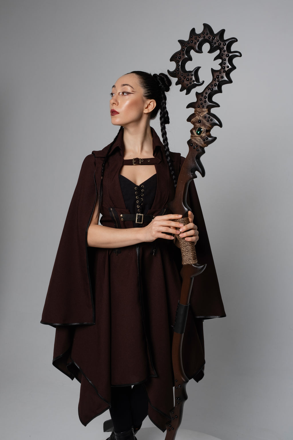 Shadowroot Relic staff in green color option for forest mystic costume