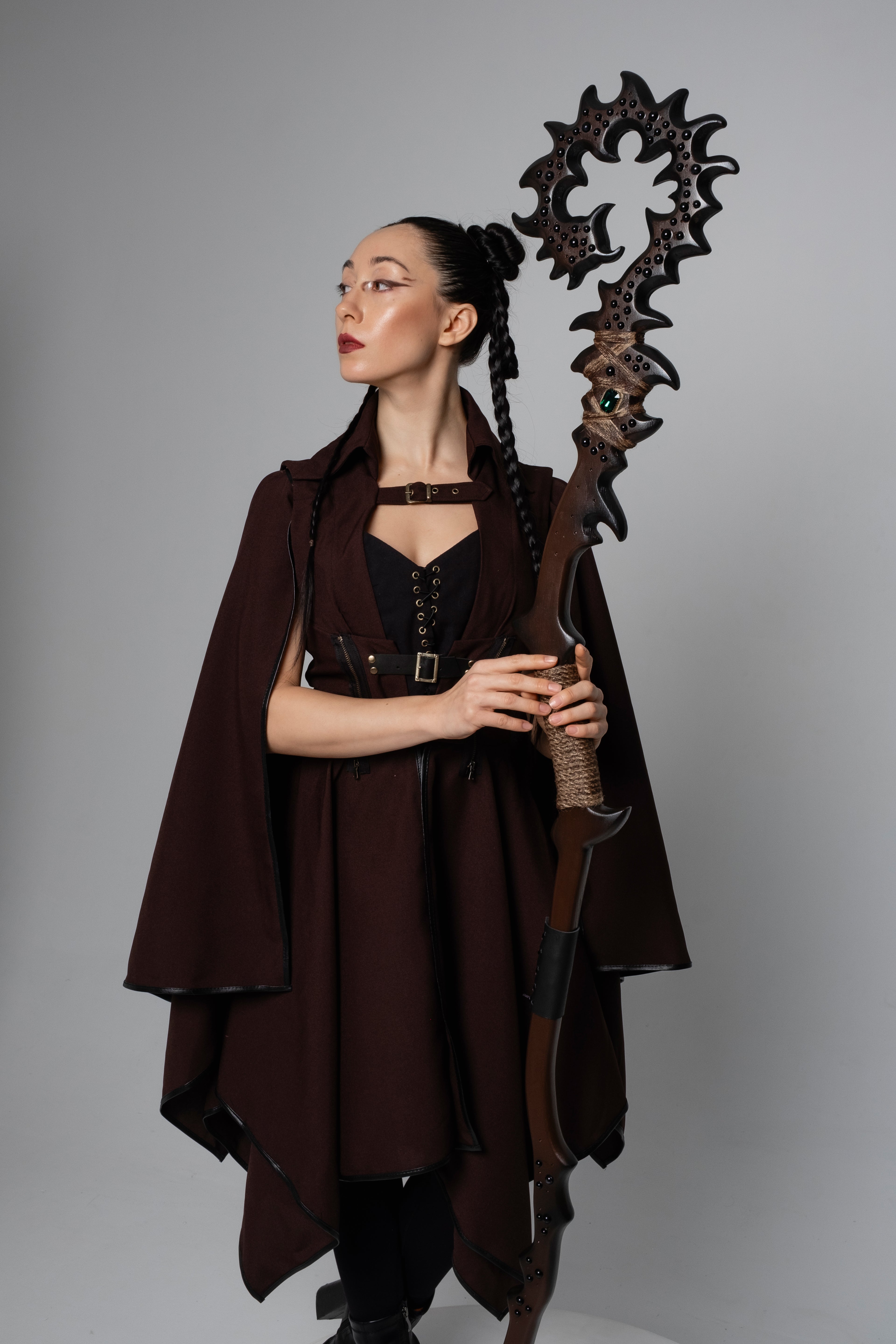 Shadowroot Relic staff in green color option for forest mystic costume