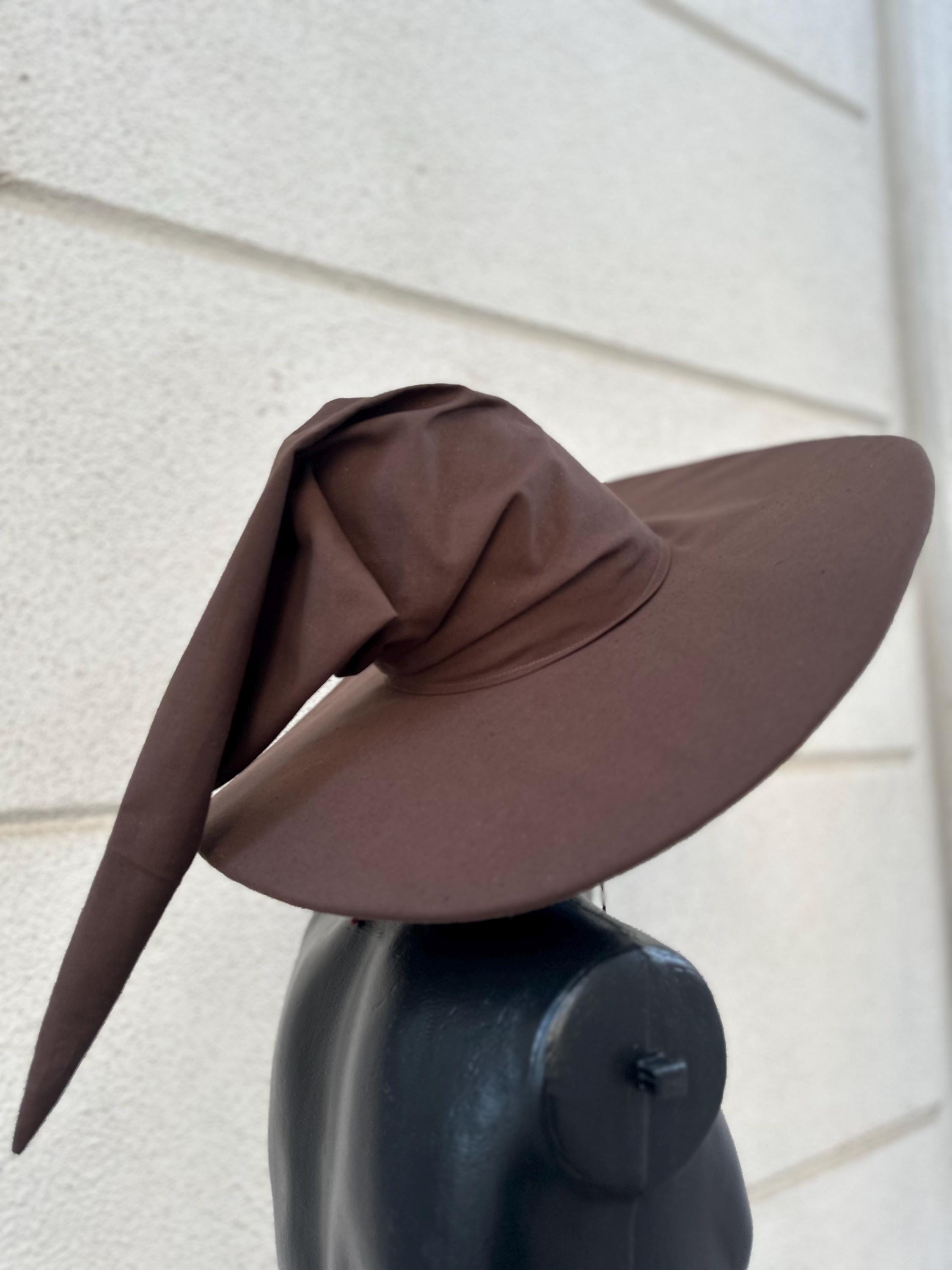 Oak Bark Hat – Brown Color Wizard Outfit, Medieval Renaissance, Elven Fantasy Costume, Handmade Magic Hat, Stormy Shadow Colors