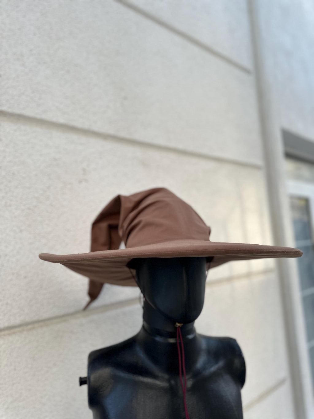Cinnamon Wizard Hat – Handmade Brown Medieval Hat, Renaissance Fantasy Costume, Elven Cosplay Accessory, Custom Magic Pointed Hat
