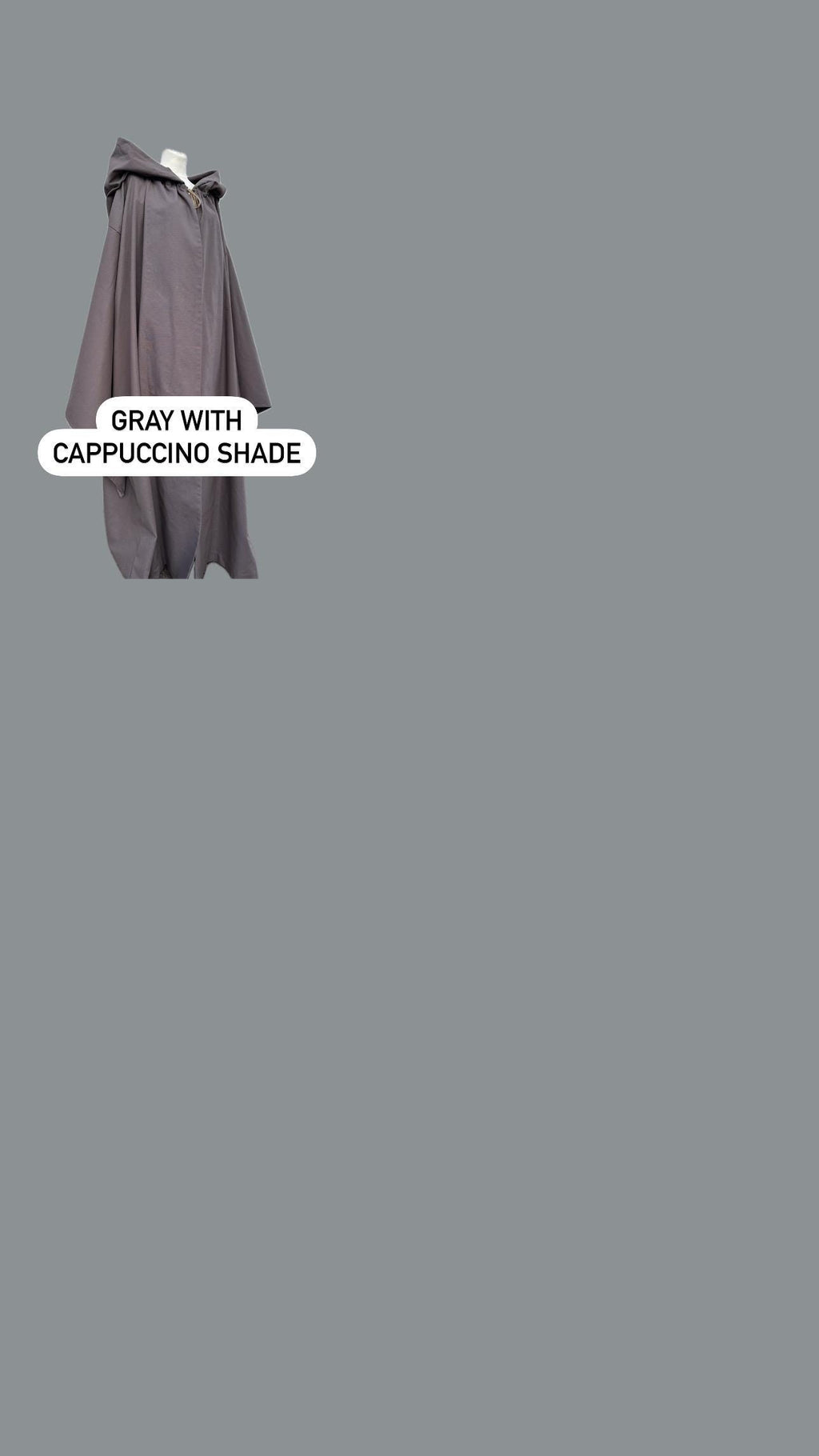 Graphite Night Cloak – Handmade Hooded Cape, Unisex Medieval Fantasy Mantle, Renaissance Costume Robe, Custom Dark Gray Cloak