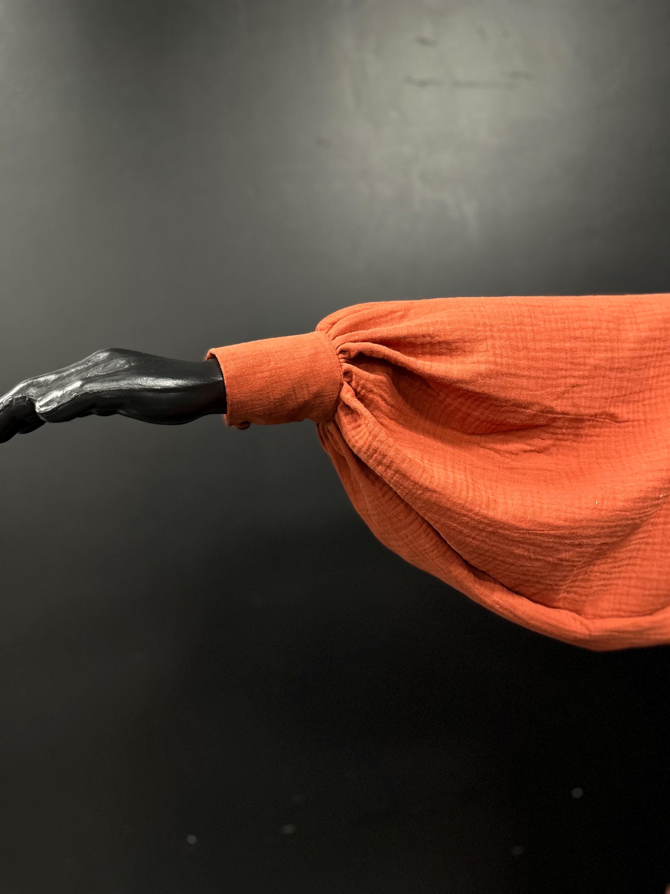 Dark Pastel Red – Dark Red Medieval Tunic, Handmade Renaissance Dress, Fantasy Outfit for Elf or Sorcerer, Terracotta Linen Gown