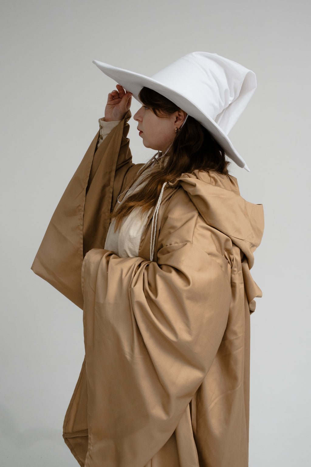 Handmade White Wizard Hat – Snowfall Medieval & Fantasy Cosplay Accessory