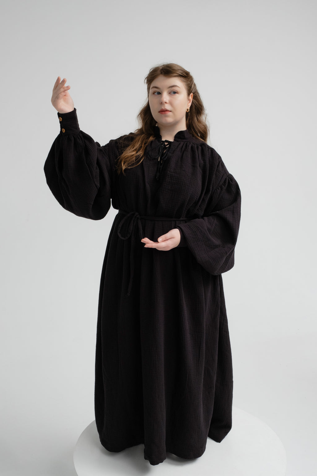 Handmade Raven Black Medieval Tunic – Gothic Fantasy Dress