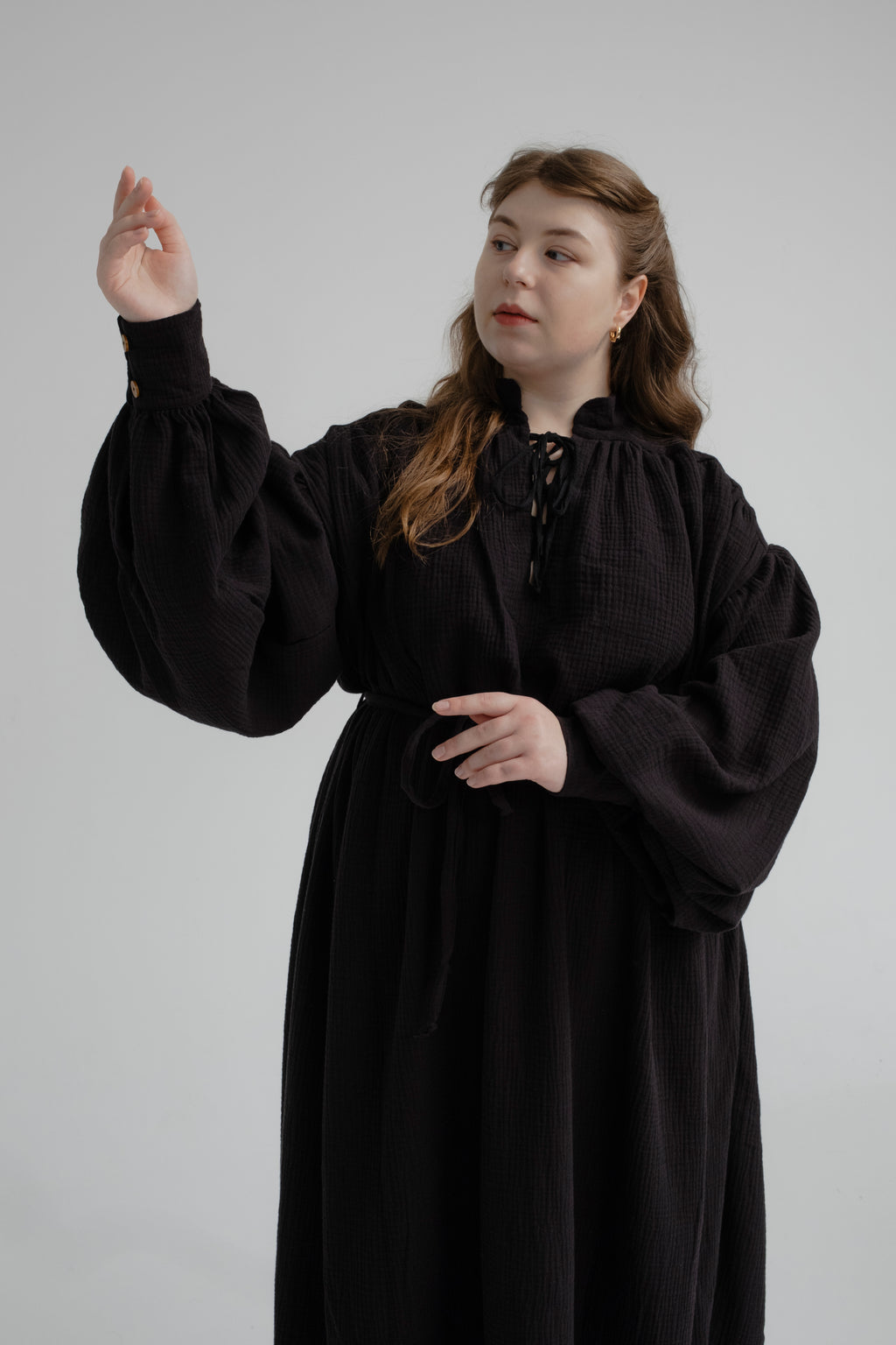 Handmade Raven Black Medieval Tunic – Gothic Fantasy Dress