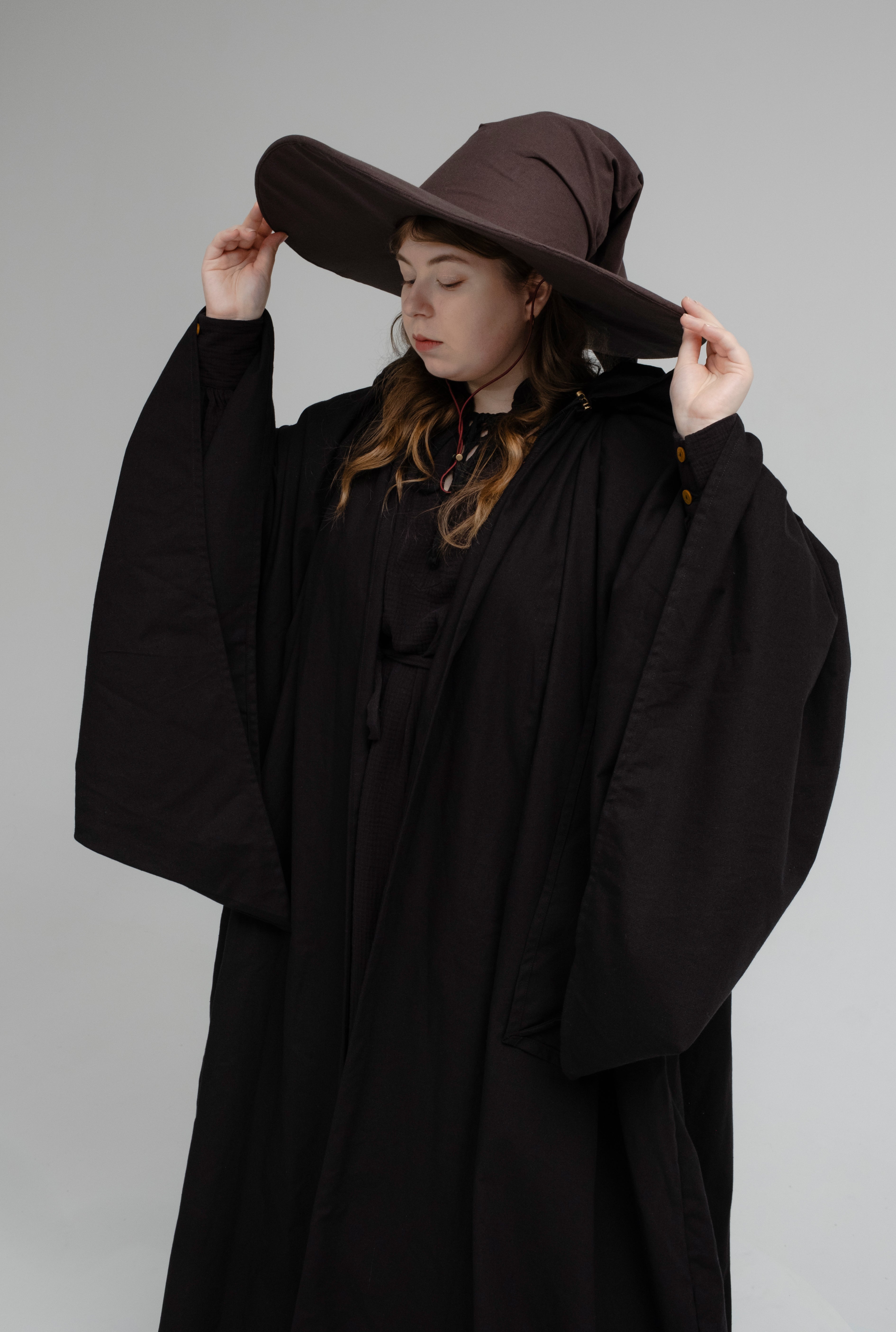 Handmade Oak Bark Wizard Hat – Brown Fantasy & Medieval Cosplay Accessory