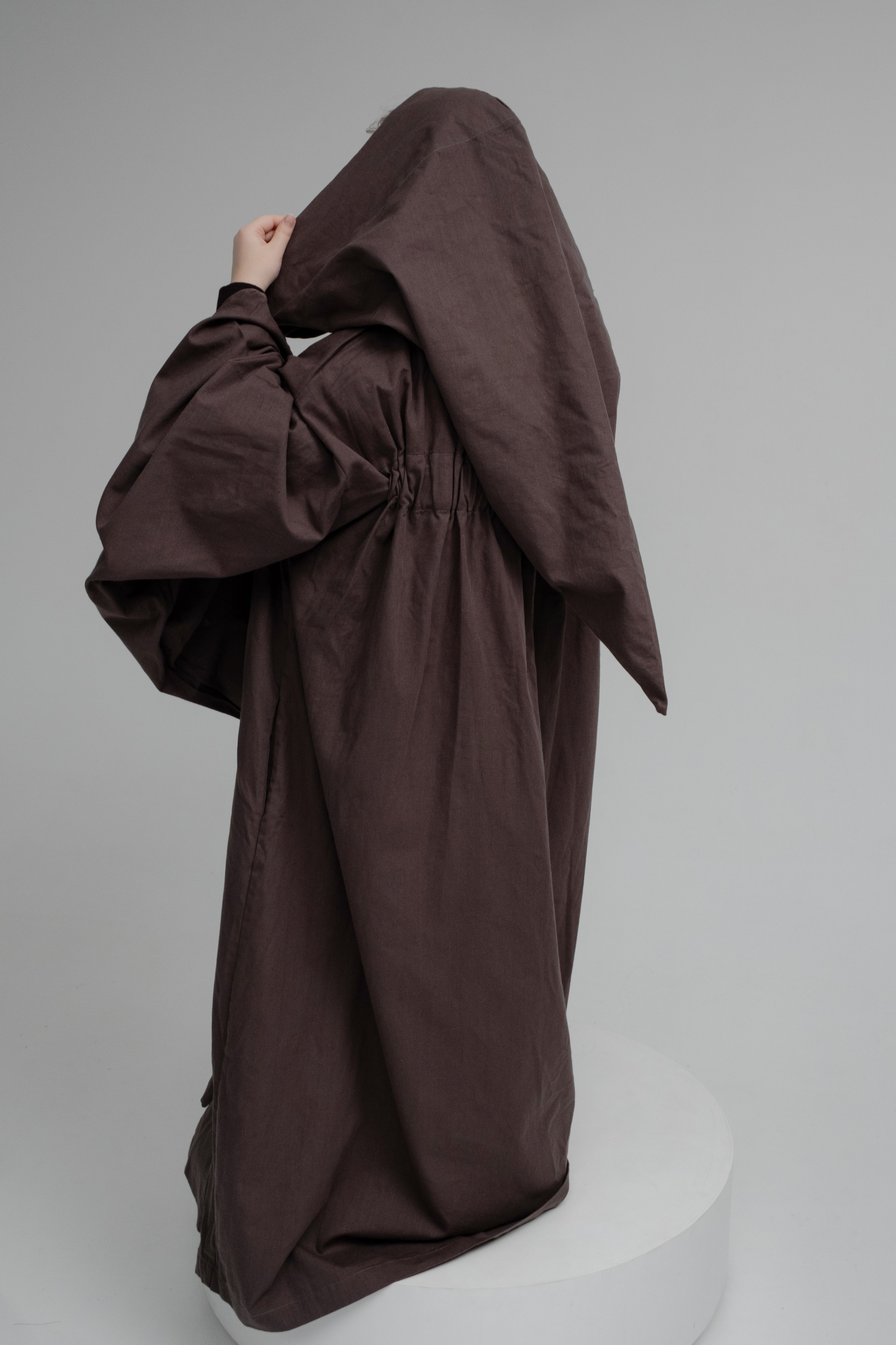 Ash Mocha Hooded Cloak – Gray Cappuccino Medieval Fantasy Cape