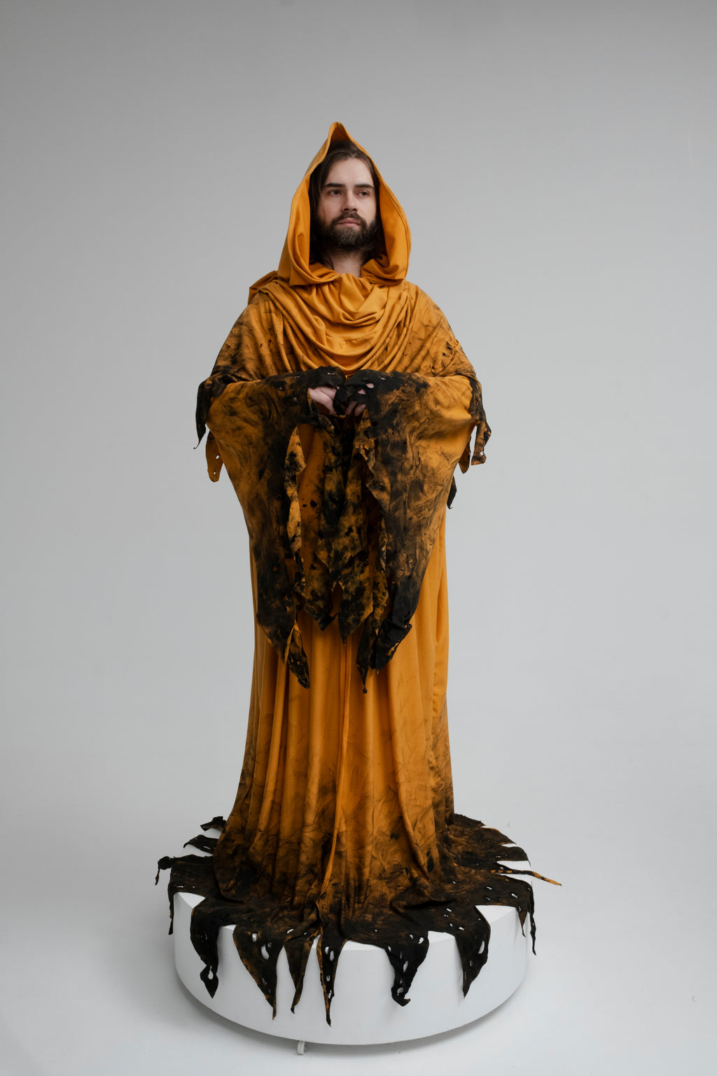 Hastur hooded cloak tattered yellow king fantasy cape