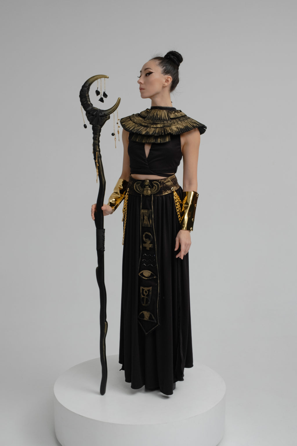 Crescent Moon Staff – Hecate Goddess Wizard Staff