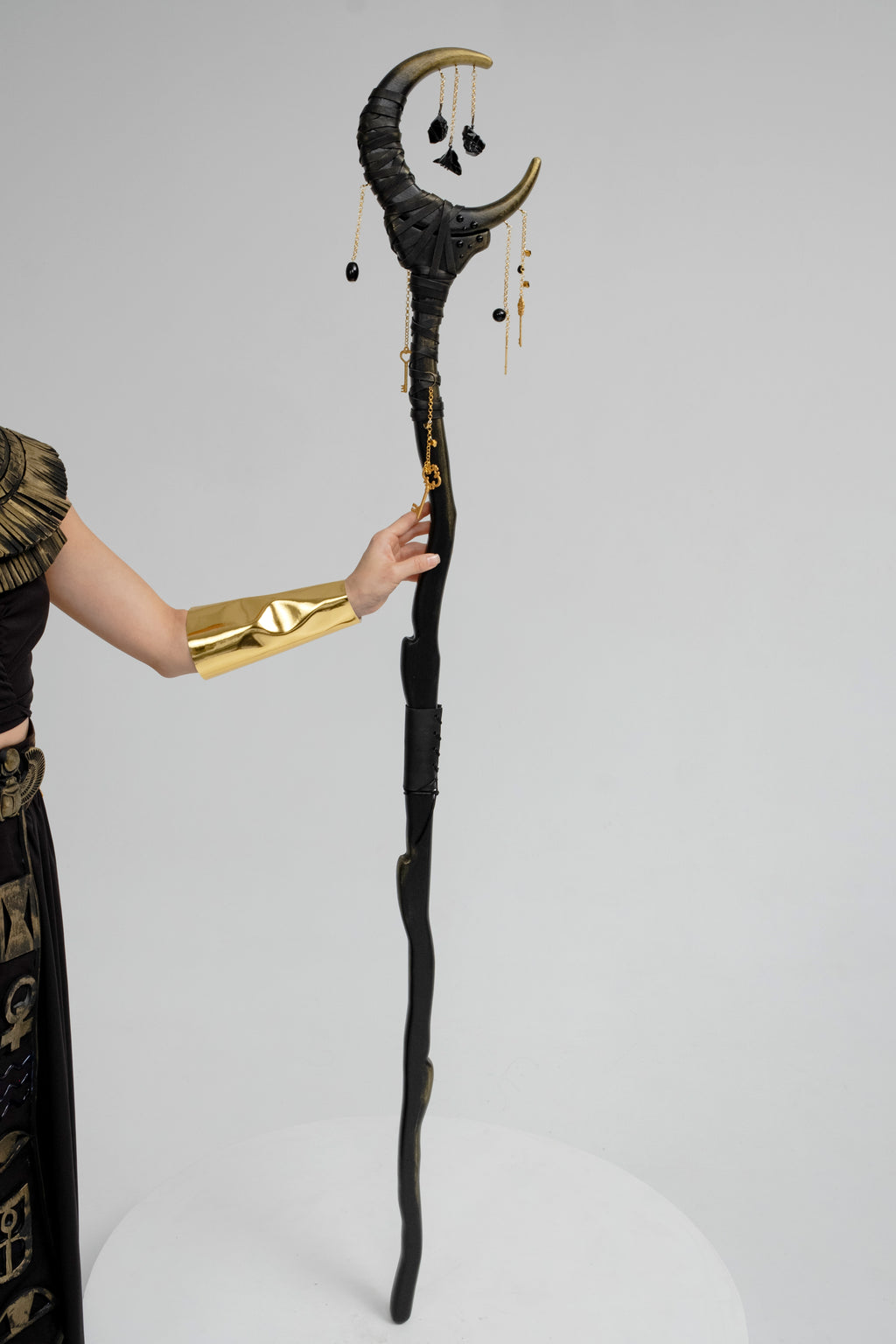 Crescent Moon Staff – Hecate Goddess Wizard Staff