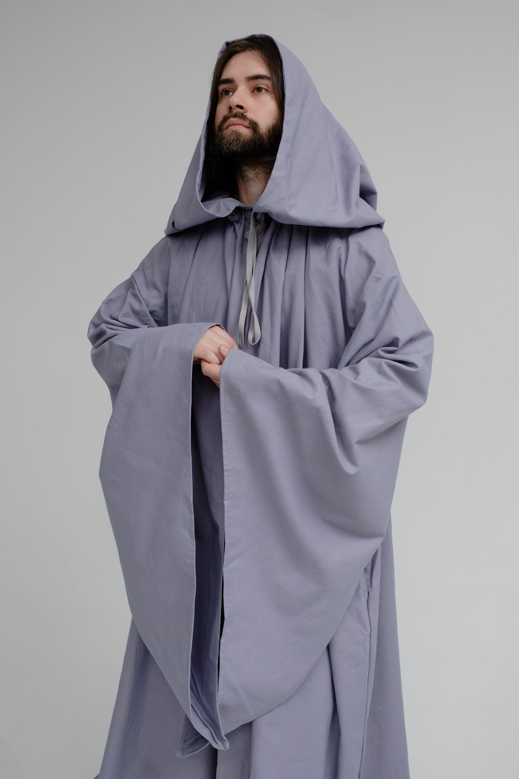 Lavender Layered Set – Linen Cloak and Muslin Tunic with Soft Mist Palette
