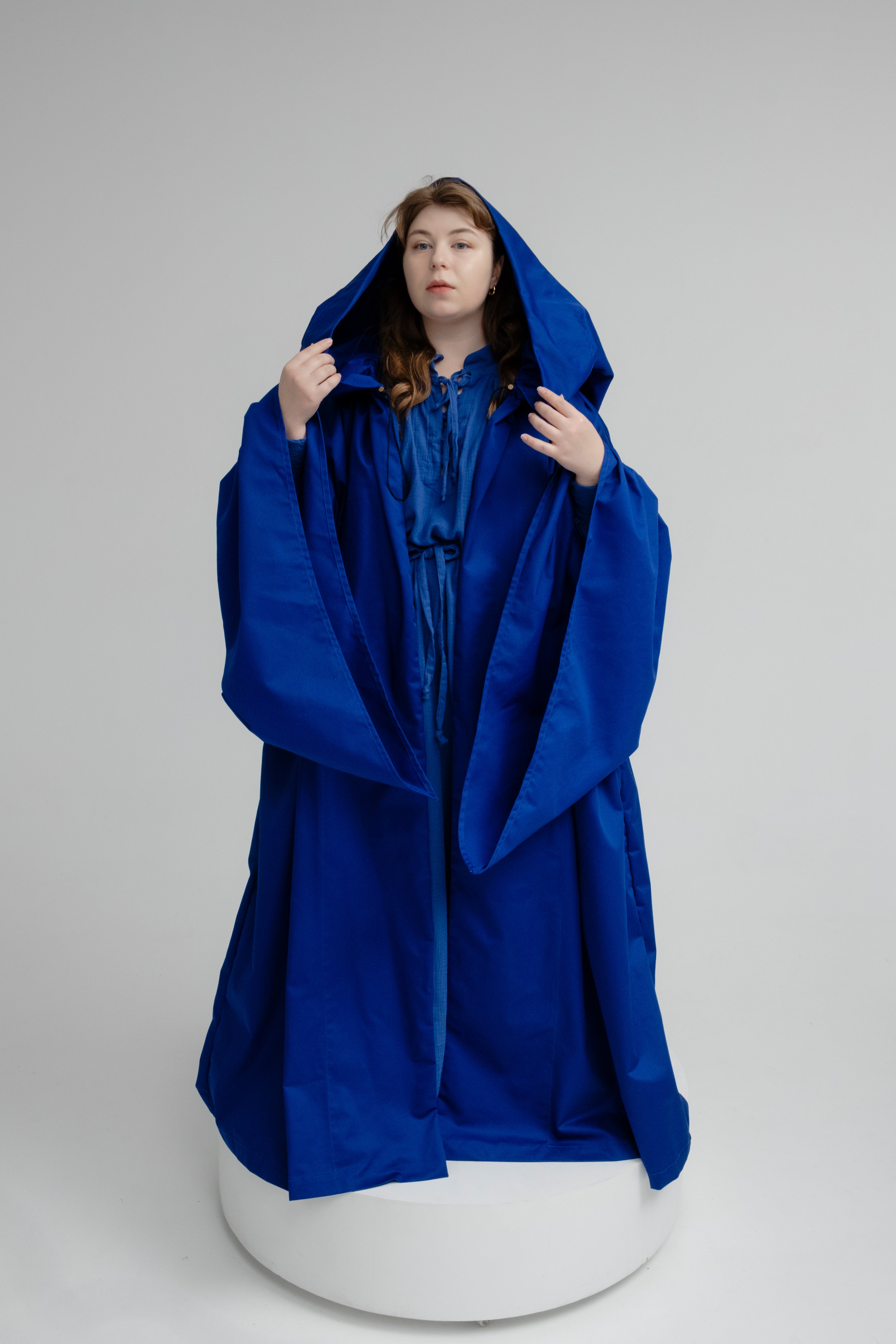 Blue Crest Set – Royal Blue Cloak and Tunic with Structured Dramatic Flow