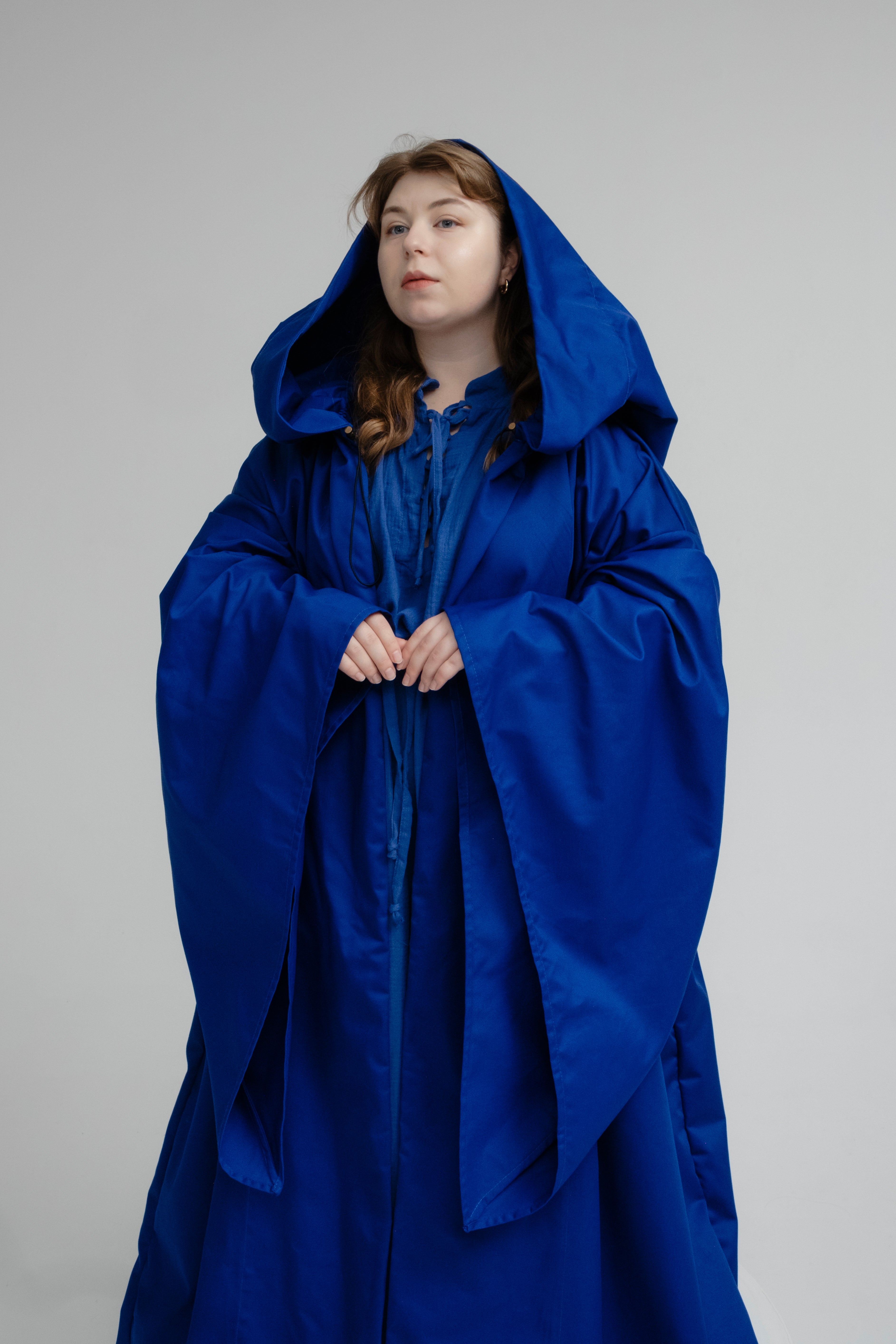 Blue Crest Set – Royal Blue Cloak and Tunic with Structured Dramatic Flow