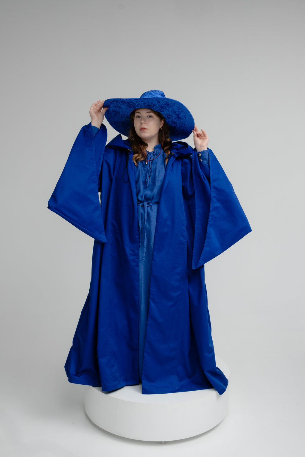 Handmade Blue Crushed Velvet Wizard Hat – Medieval Fantasy Cosplay
