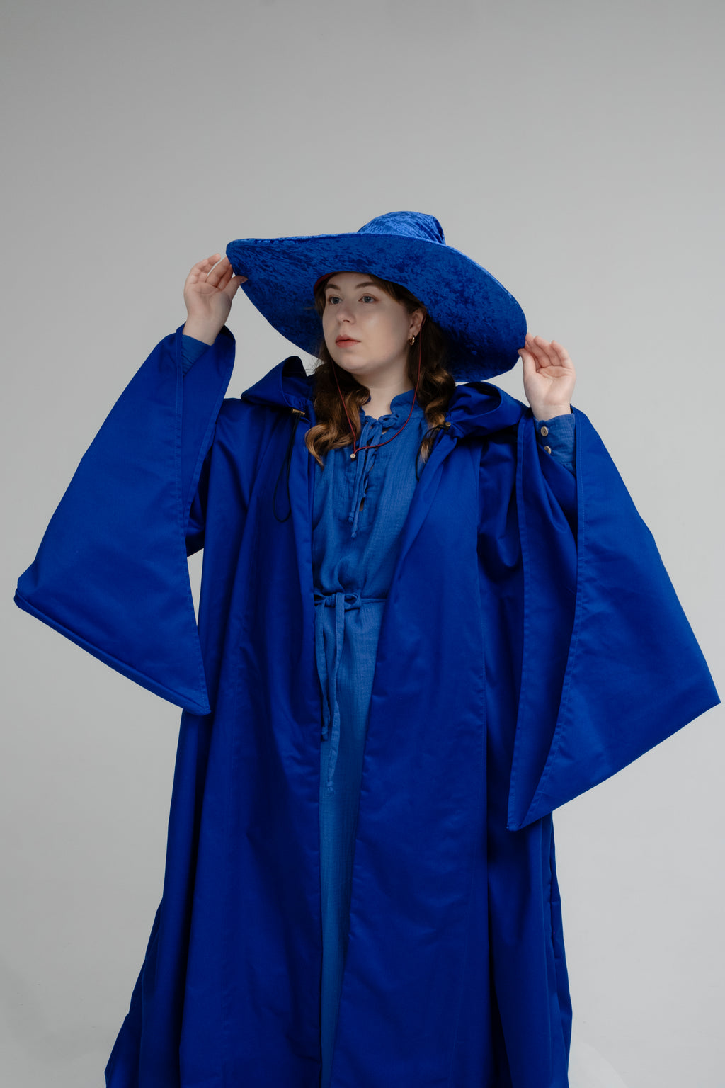 Royal Blue Cloak & Tunic Set – Handmade Fantasy Mage Outfit