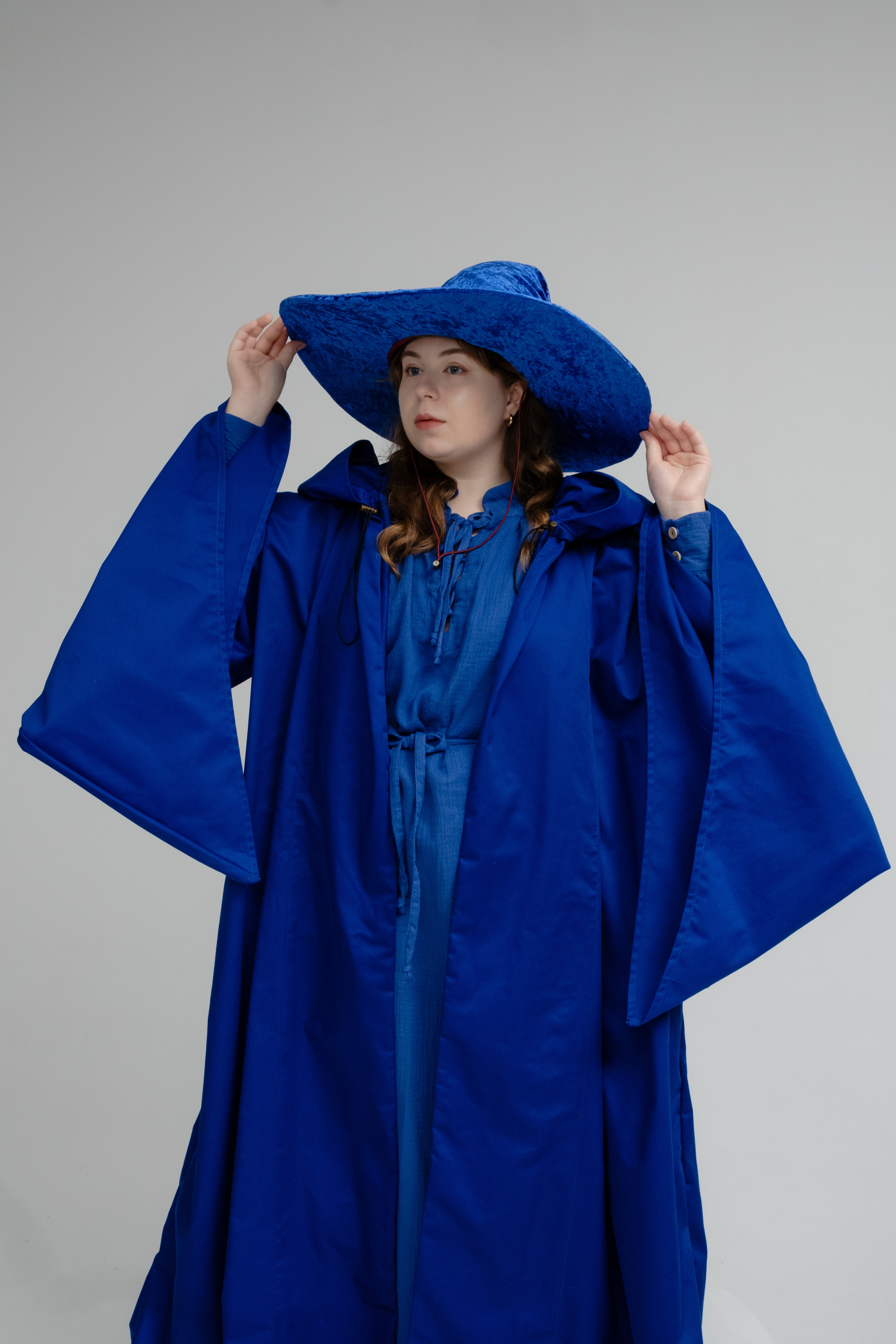 Handmade Blue Crushed Velvet Wizard Hat – Medieval Fantasy Cosplay