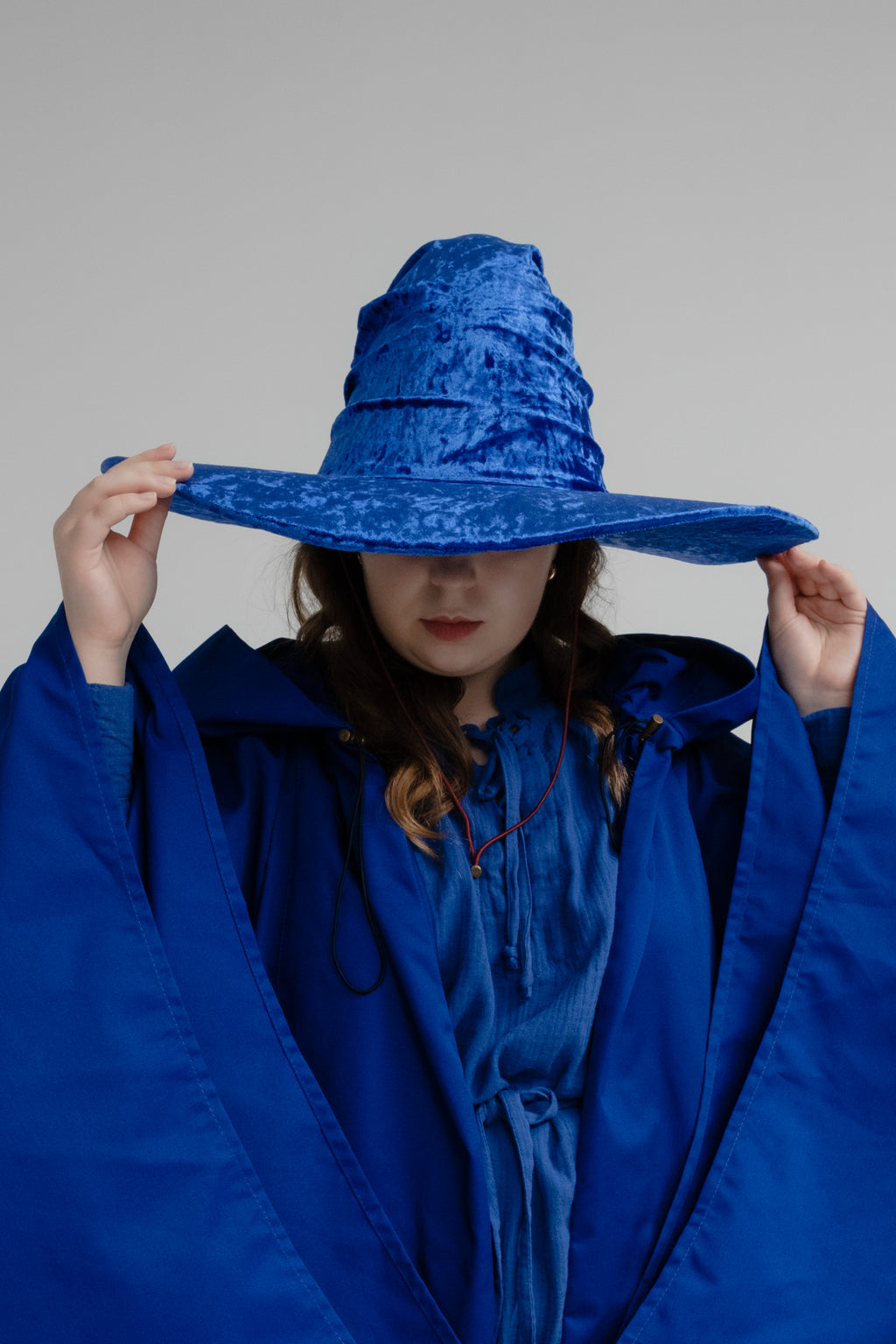 Handmade Blue Crushed Velvet Wizard Hat – Medieval Fantasy Cosplay