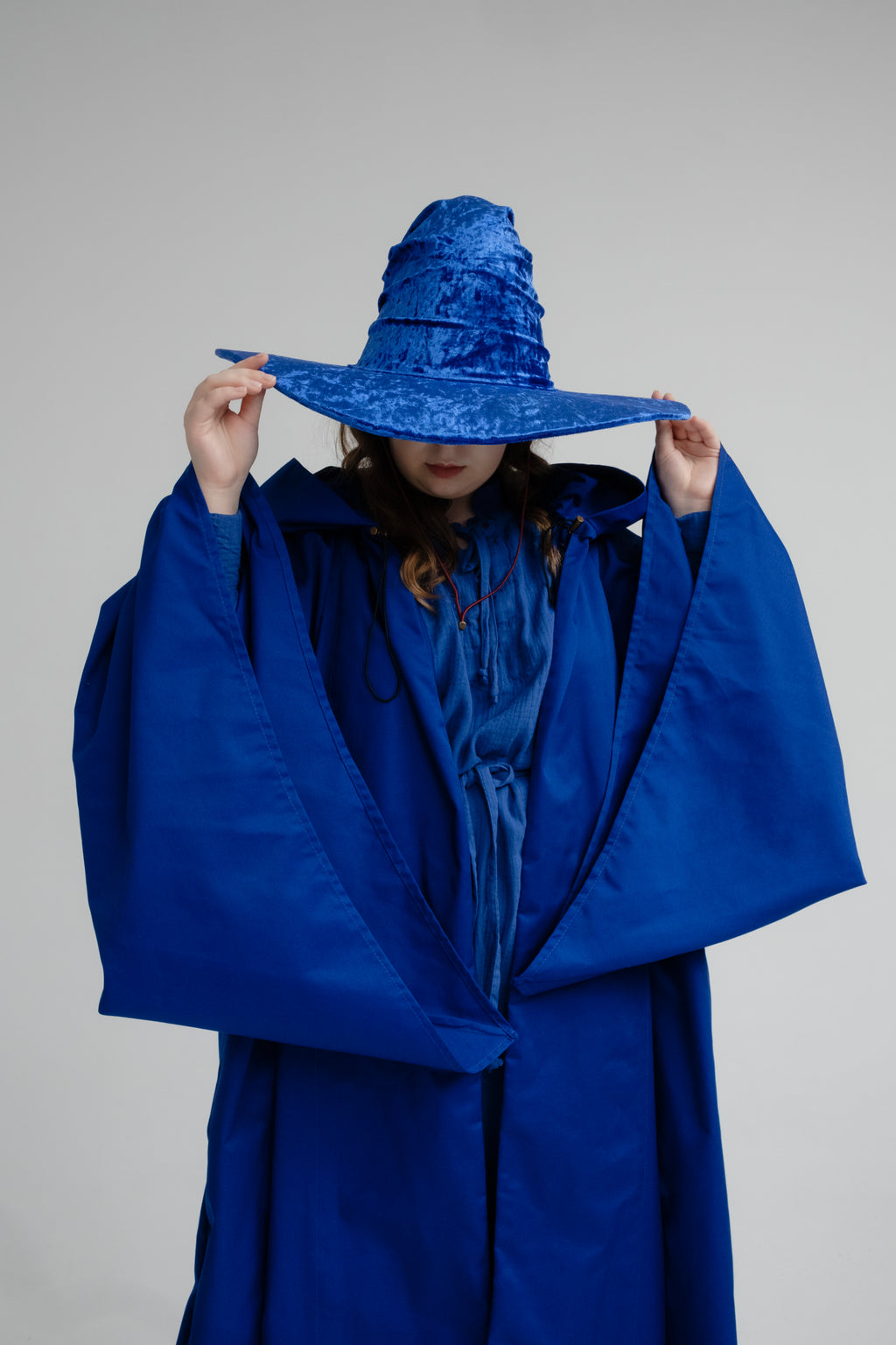 Handmade Blue Crushed Velvet Wizard Hat – Medieval Fantasy Cosplay