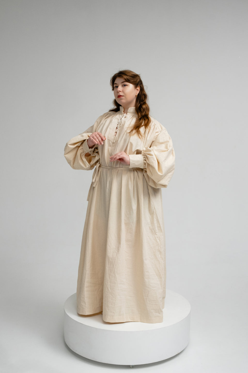 Ivory Buttercream Medieval Dress – Handmade Fantasy Elven Tunic