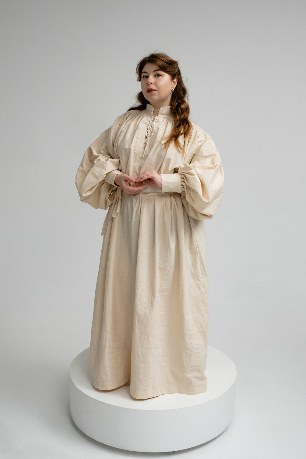 Ivory Buttercream Medieval Dress – Handmade Fantasy Elven Tunic