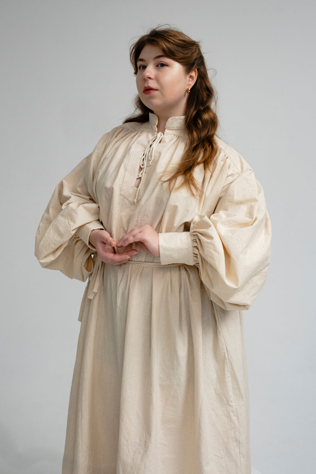 Ivory Buttercream Medieval Dress – Handmade Fantasy Elven Tunic