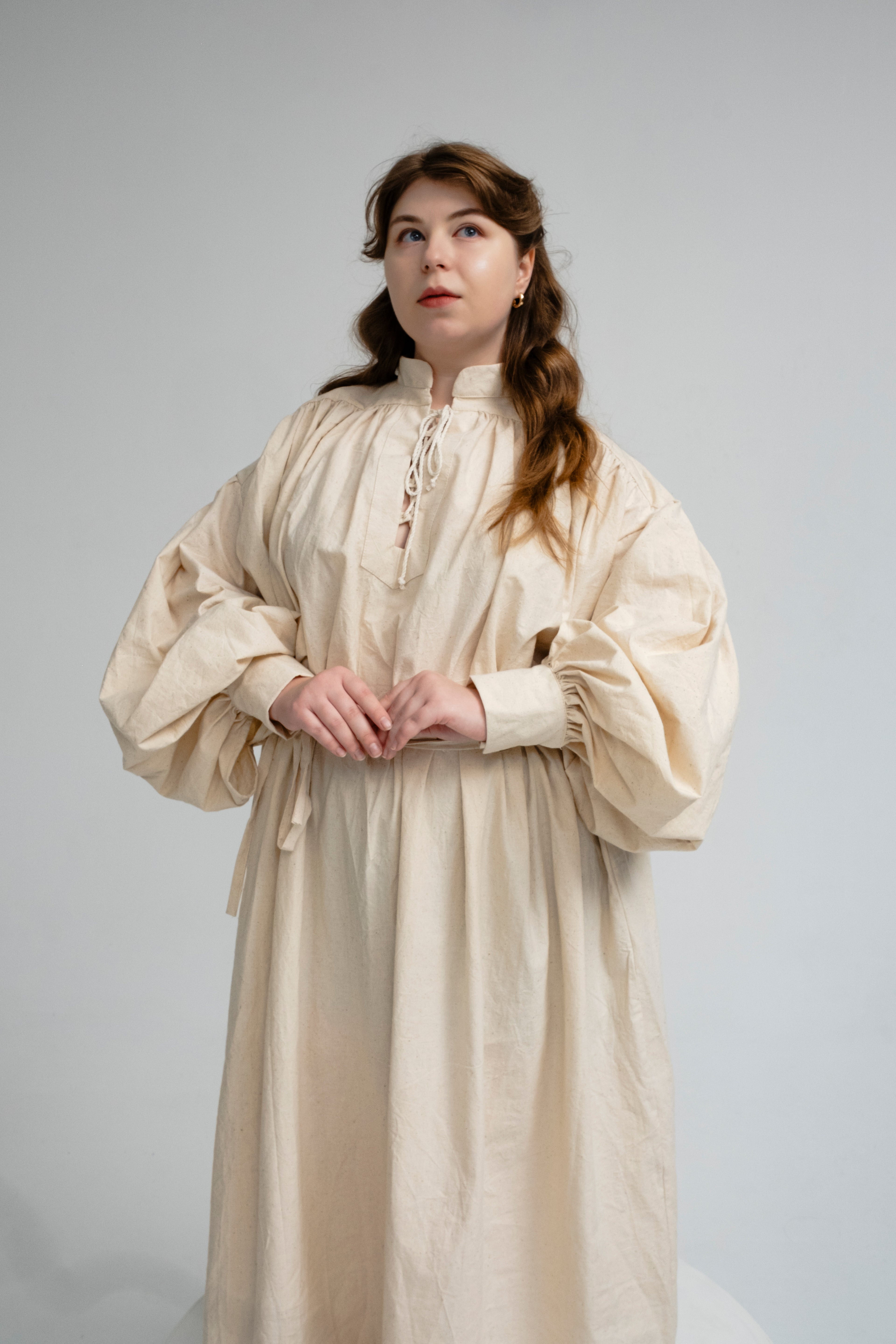 Ivory Buttercream Medieval Dress – Handmade Fantasy Elven Tunic