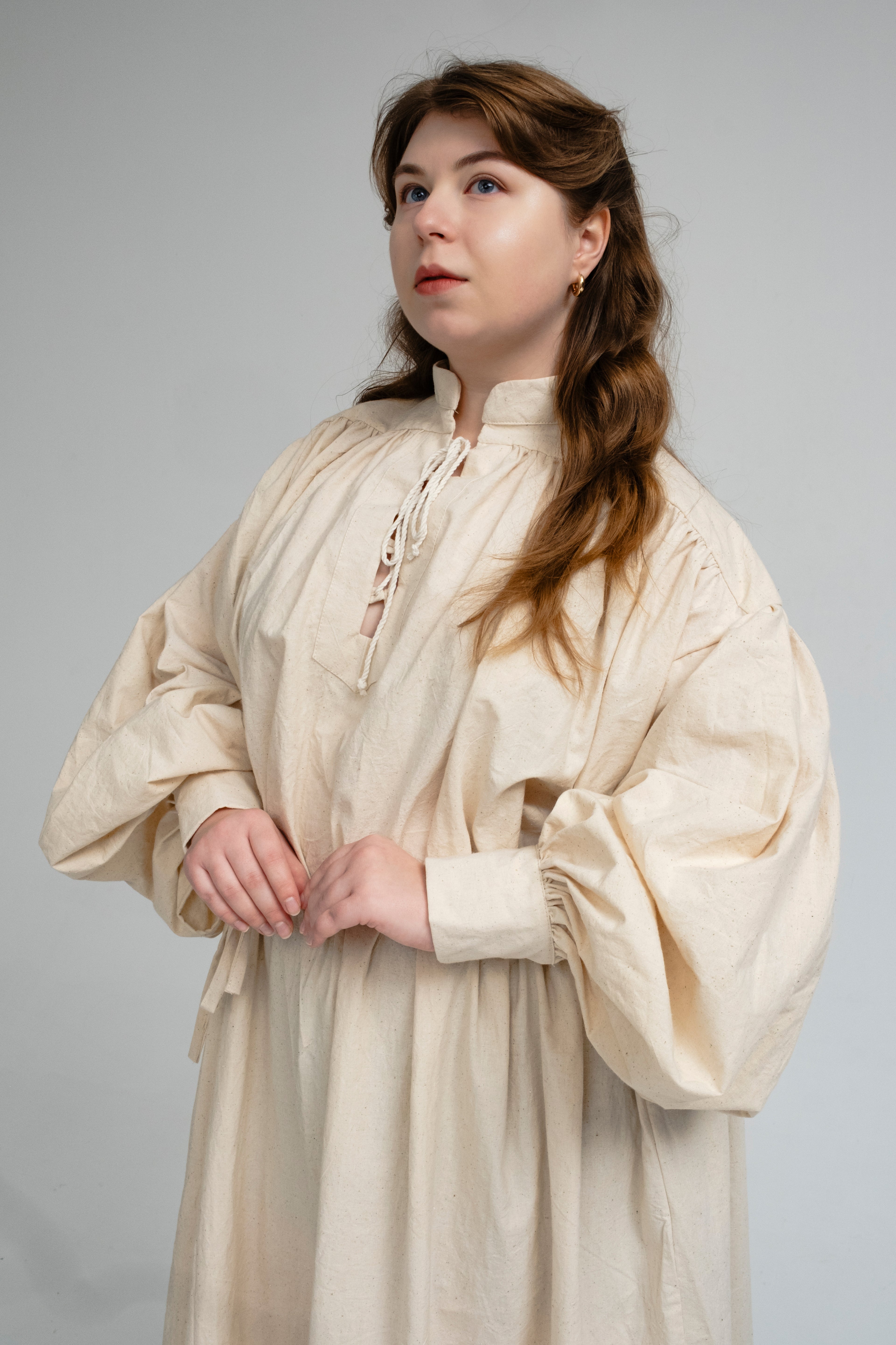 Ivory Buttercream Medieval Dress – Handmade Fantasy Elven Tunic