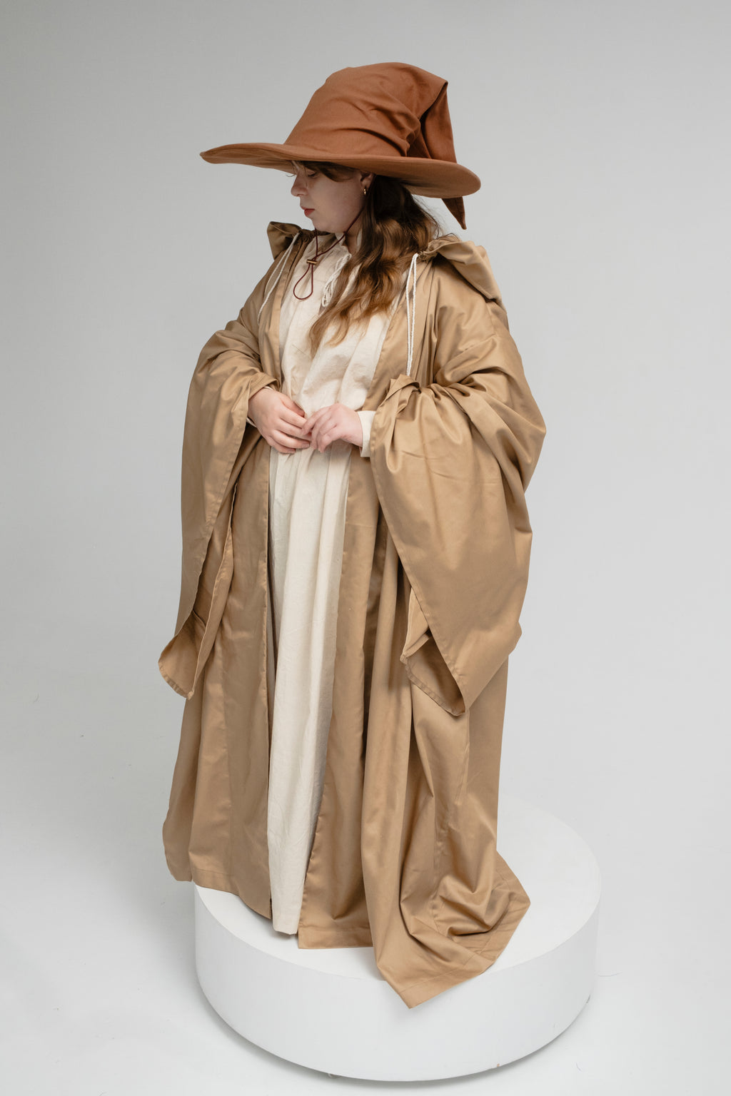 Handmade Cinnamon Brown Wizard Hat – Medieval Renaissance Cosplay Hat