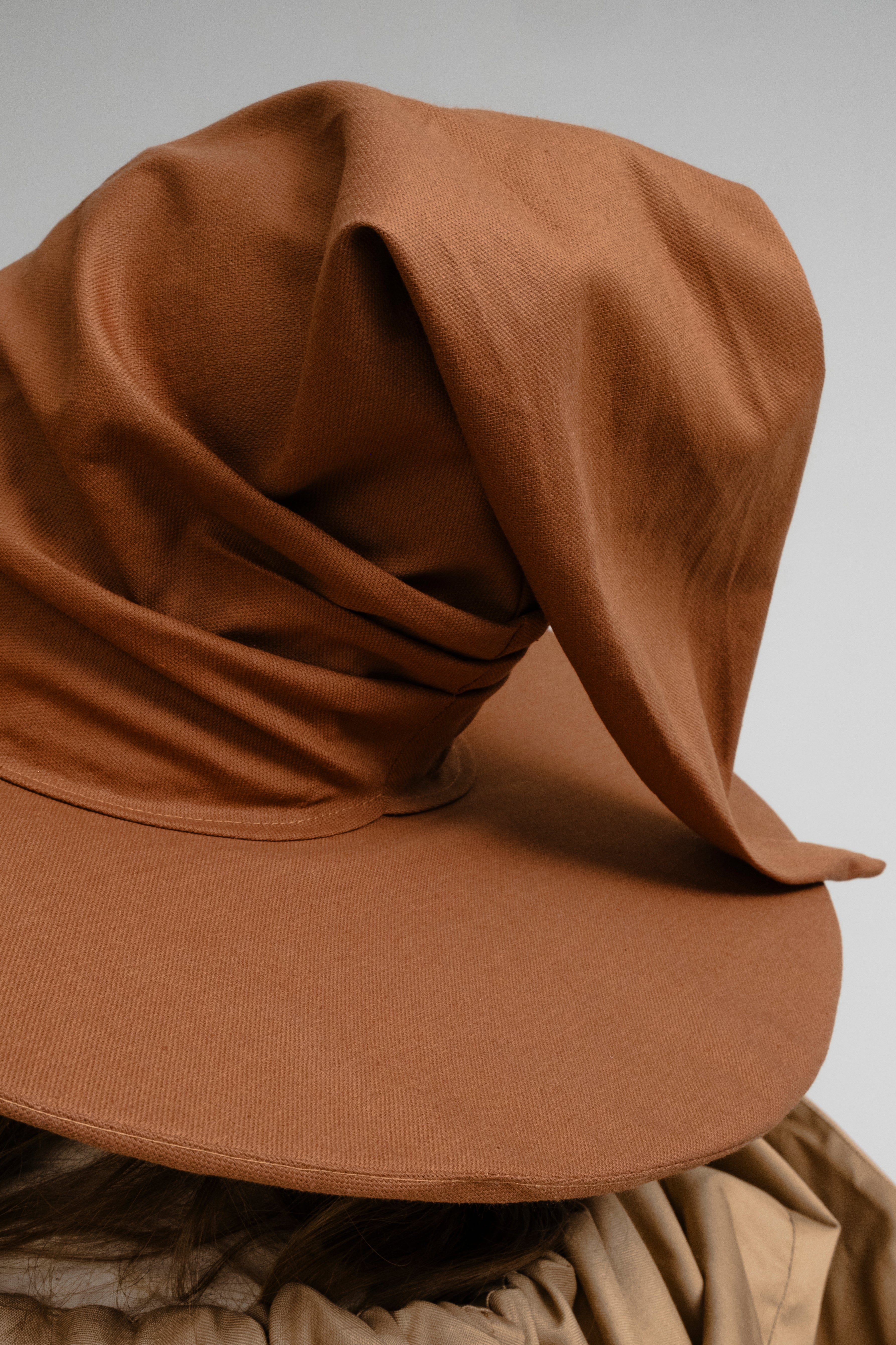 Handmade Cinnamon Brown Wizard Hat – Medieval Renaissance Cosplay Hat