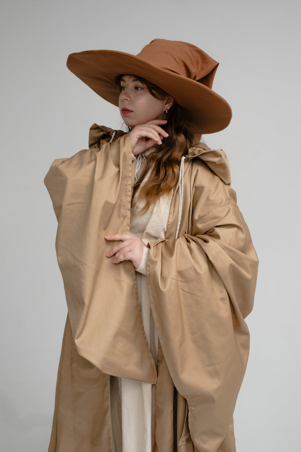 Handmade Cinnamon Brown Wizard Hat – Medieval Renaissance Cosplay Hat