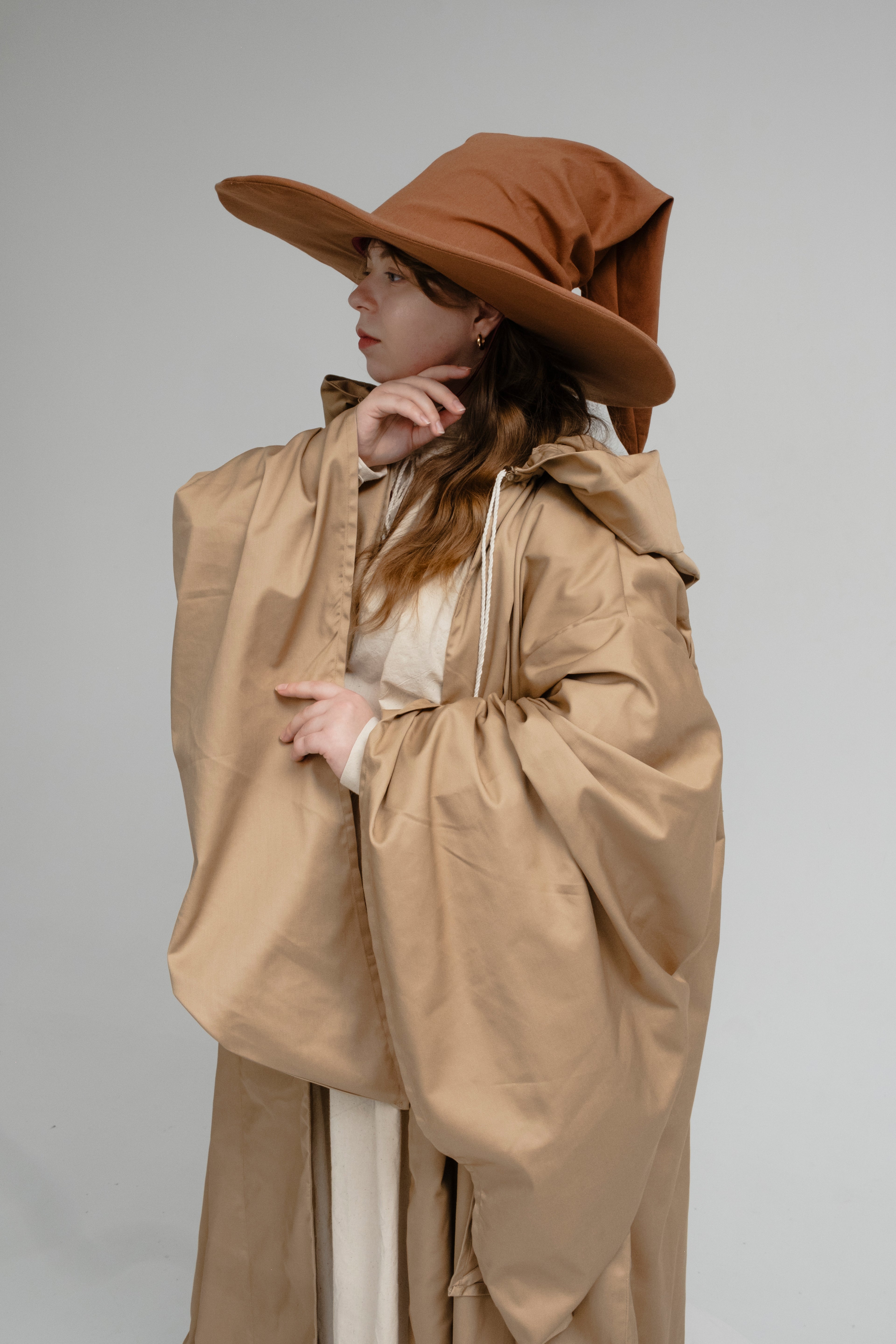 Handmade Cinnamon Brown Wizard Hat – Medieval Renaissance Cosplay Hat