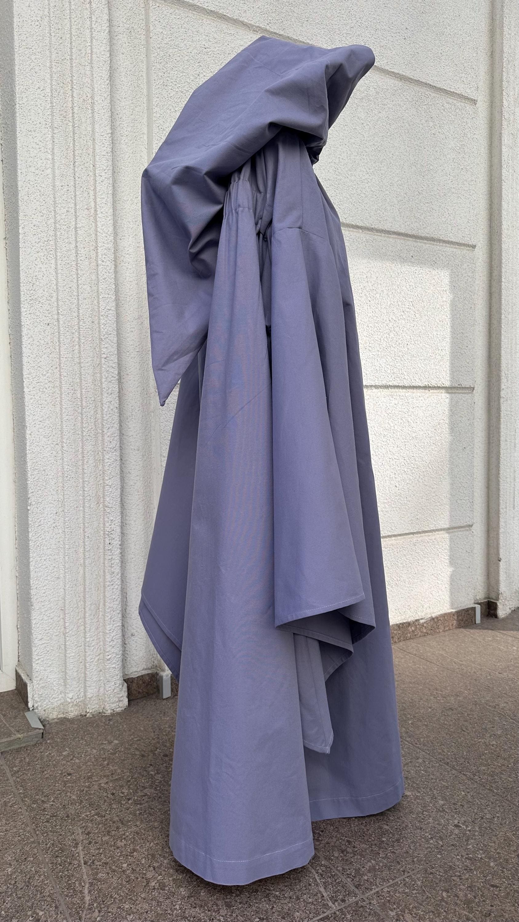 Lavender Cloak – Handmade Gray Lavender Hooded Cape, Unisex Fantasy Mantle for Elven, Renaissance Costume Robe, Custom Mage