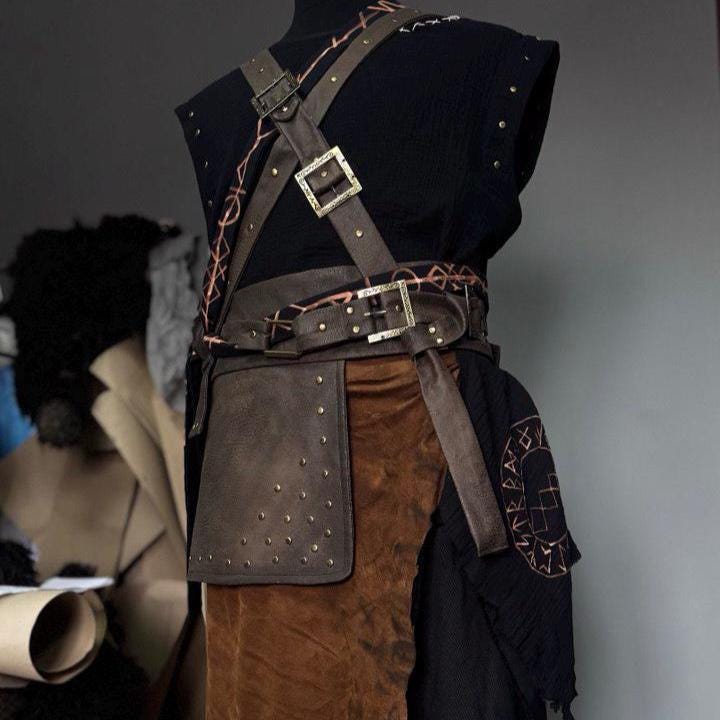 Viking Hunter Costume – Runic Leather Armor – Handcrafted Nordic Outfit – Cosplay & LARP Set