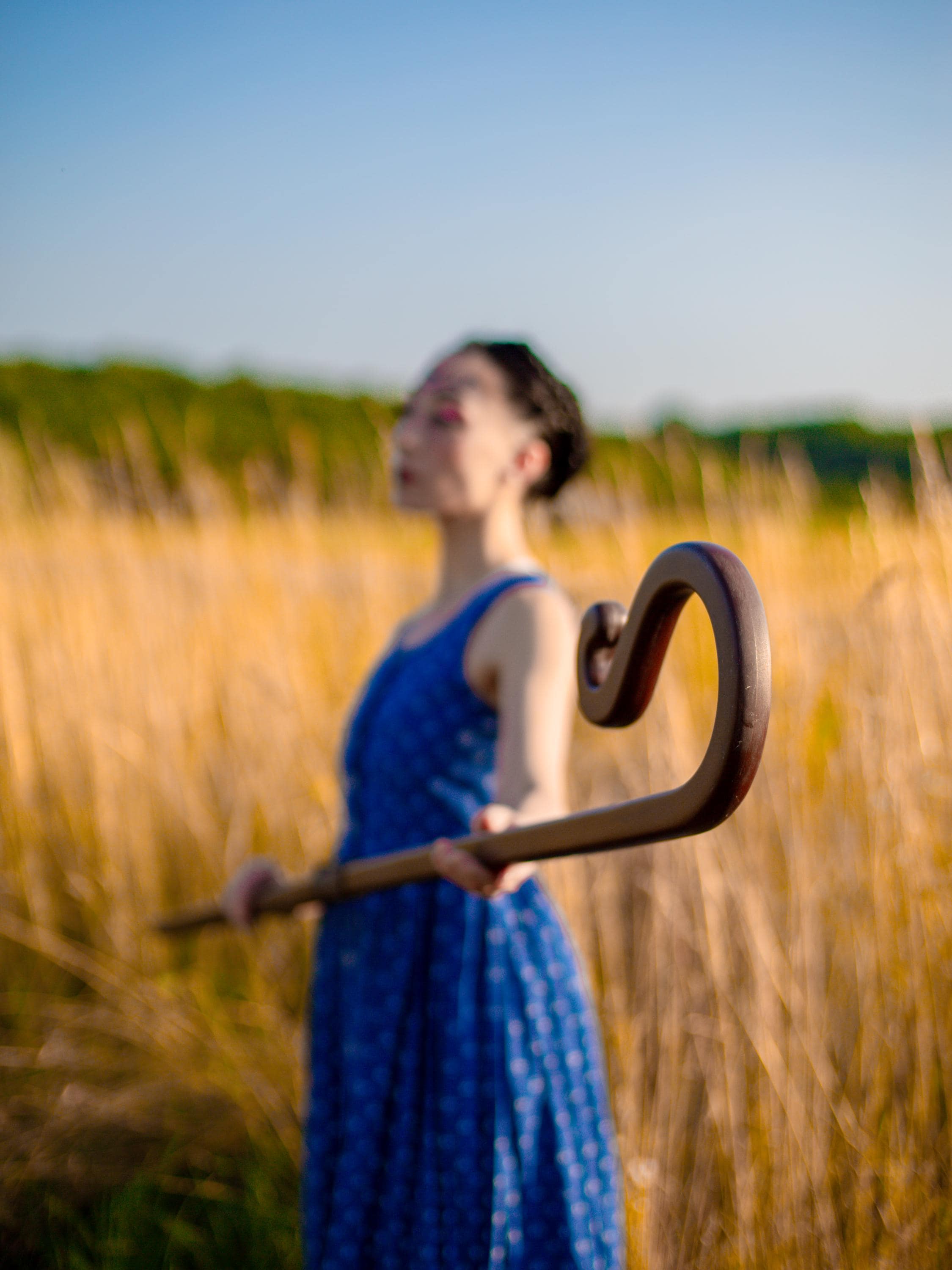 The Shepherd’s Staff of Harmony – Cosplay Wooden Walking Stick, Rustic Forest Decor, Natural Woodcraft