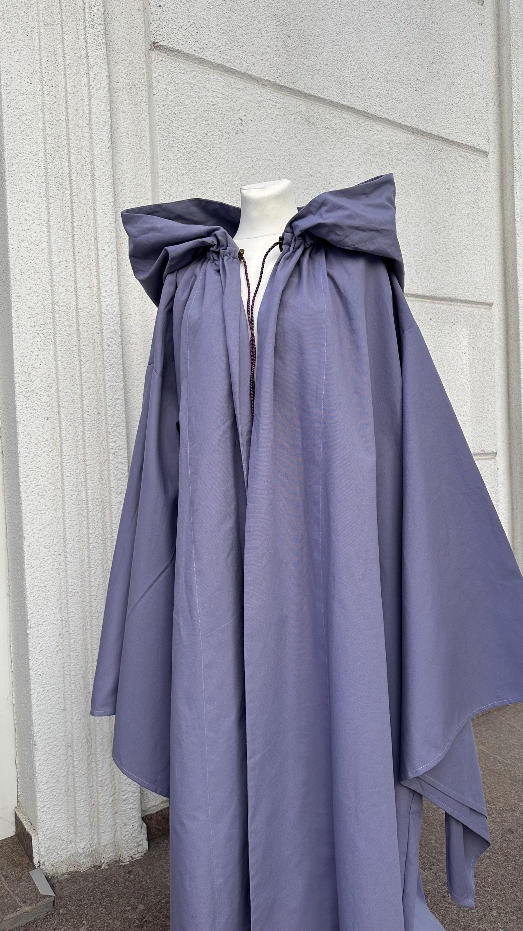 Lavender Moon Set – Mist Gray Harmony, Lavender Gray Cloak and Tunic, Elven Mage Outfit, Soft Gray Lavender Robe, Renaissance Attire
